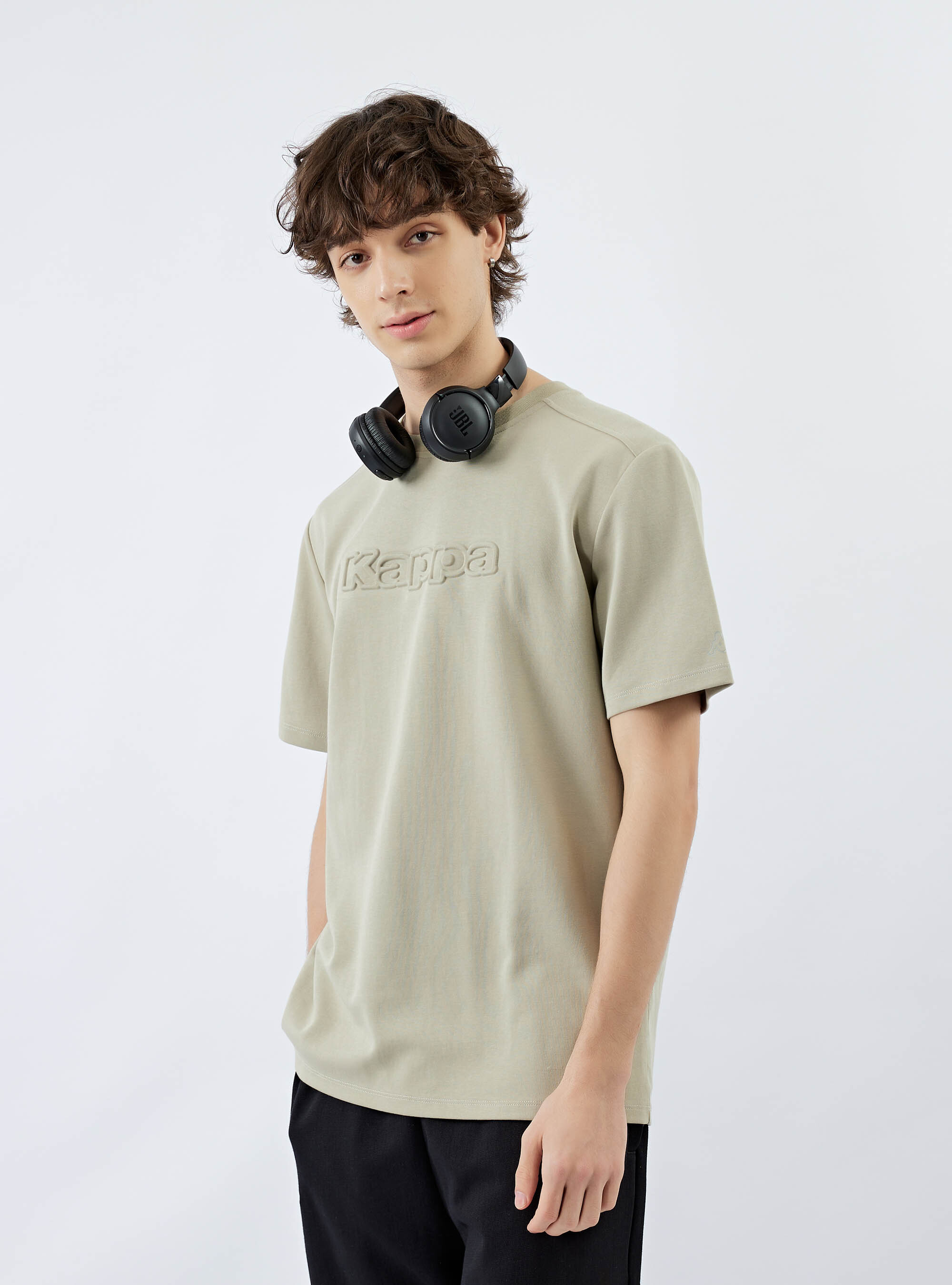 男女適穿  立體壓字棉質短袖T-shirt