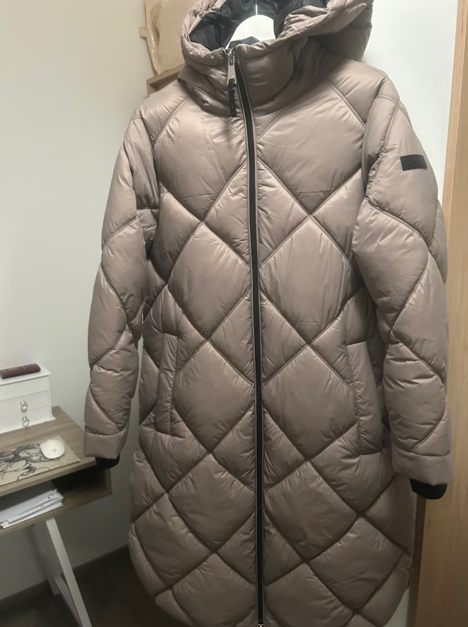 [S] DKNY GRAPHITE SILKY LONG QUILTED PARKA, DLSMPV41-GRE [FINAL SALE] (SD1578)