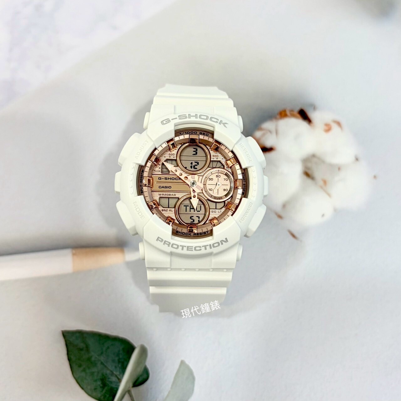 【G-SHOCK】GMA玫瑰金色調雙顯GMA-S140PG-7A 45.9mm現代鐘錶