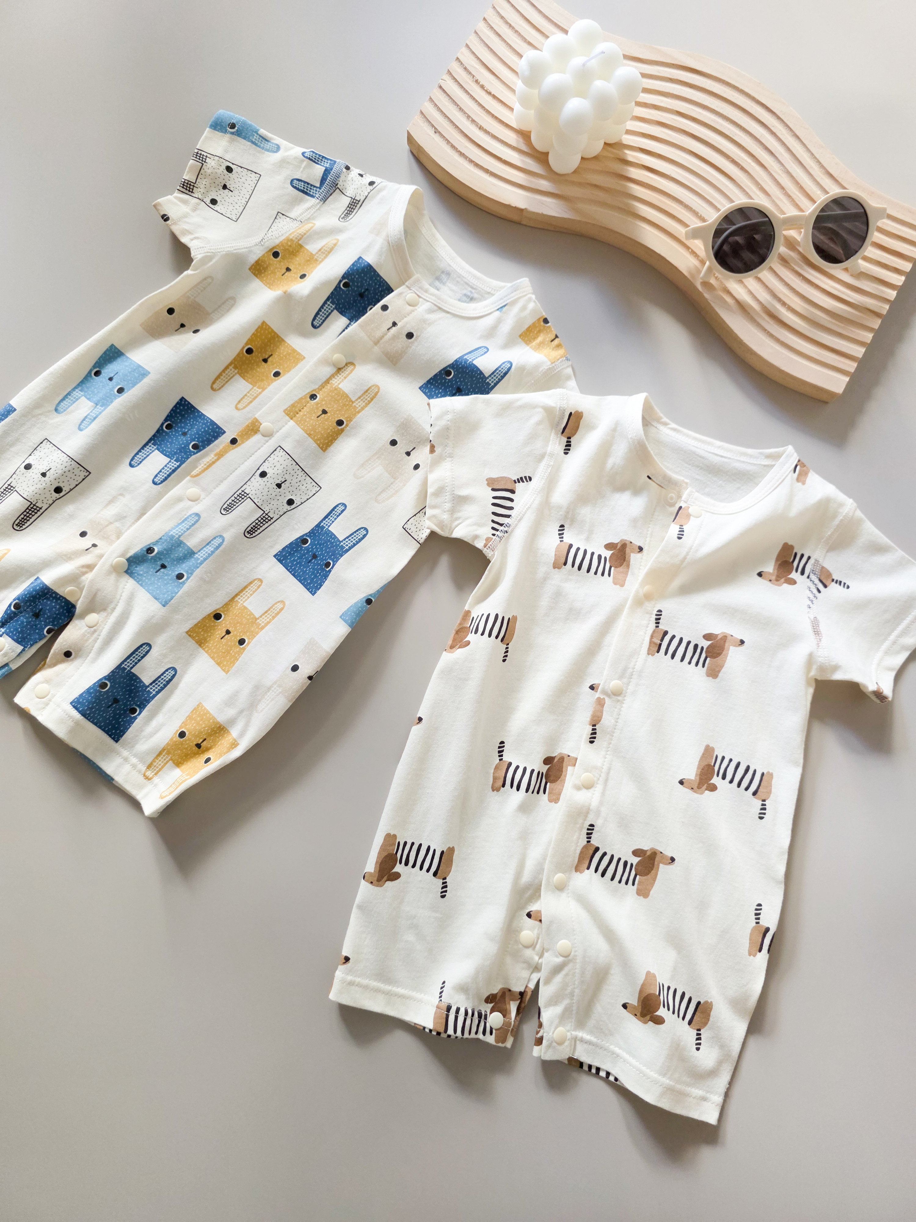 藍藍兔 短袖連身衣