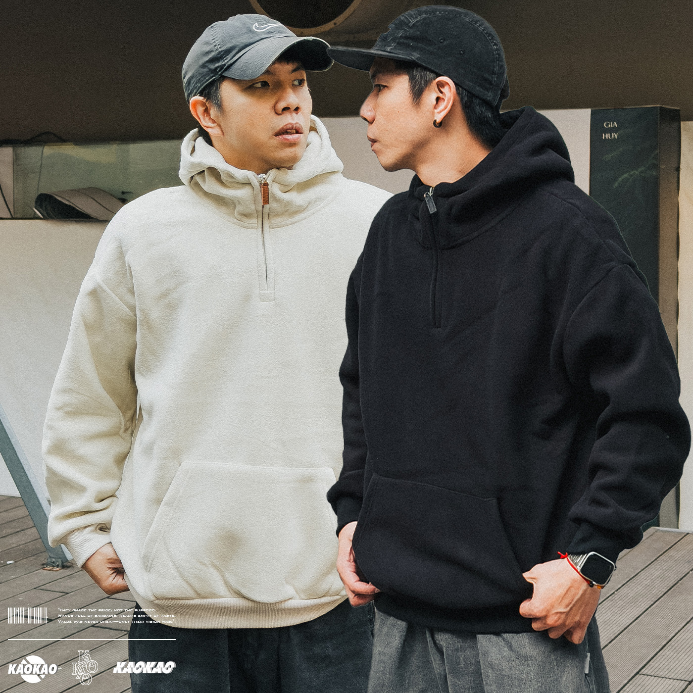 NATURE 430G 搖粒絨 連帽 加絨 半高領 帽T 男 春季新款 美式復古【BL3871】