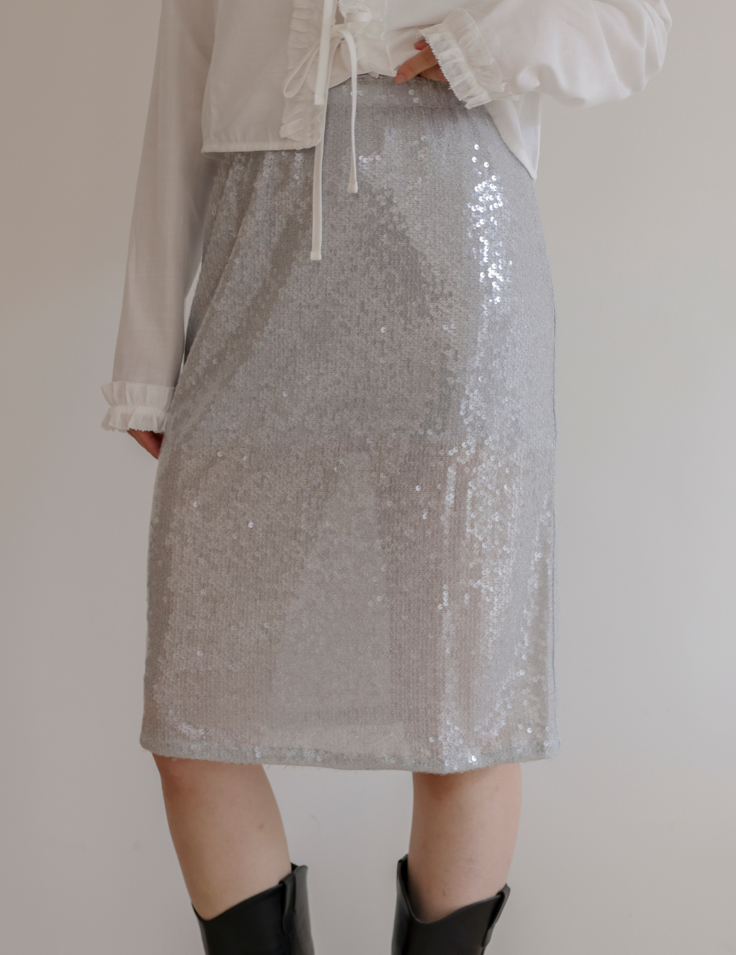 微光透感亮片及膝裙（3尺寸）