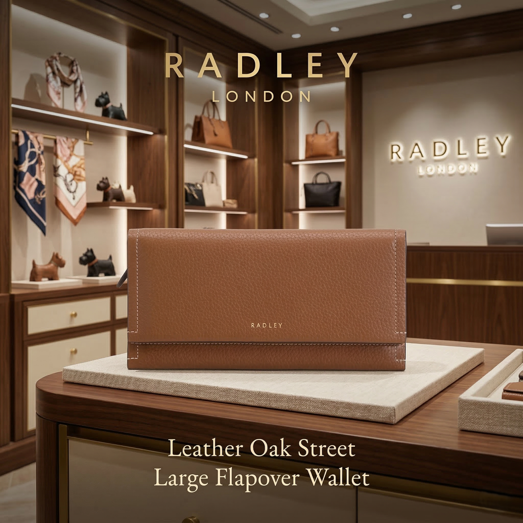 【預購】K031758  Radley London Oak Street 皮革翻蓋長夾