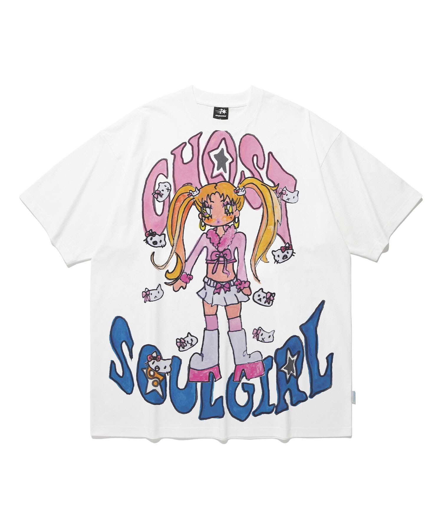 Niceghostclub ghostsoulgirl gyaru big big tee 辣妹風 寬鬆 短T 短袖