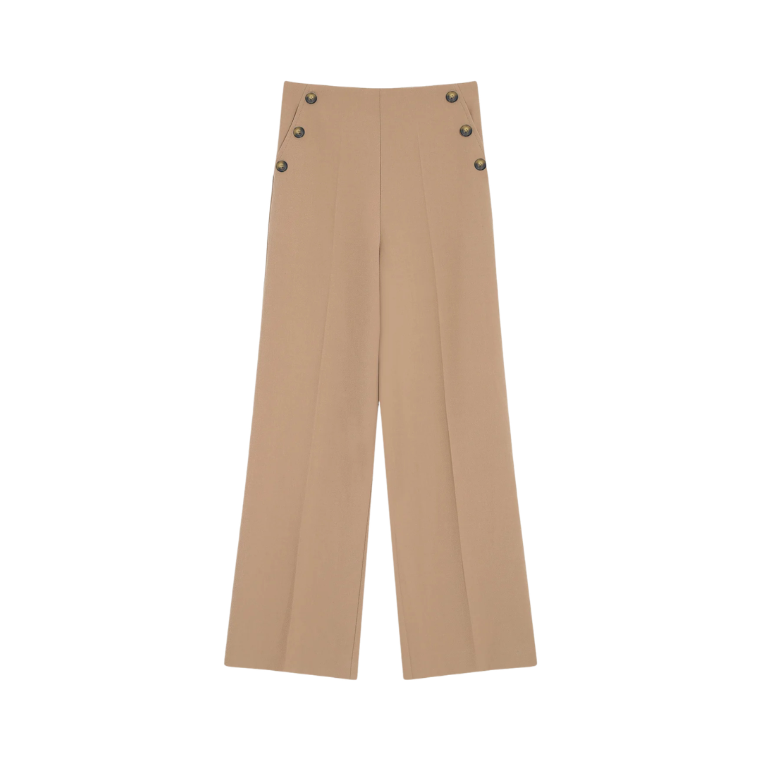 1GM0329-027 [GRACE & MILA] Straight Tailored Trousers Camel Valigny #SS2613040 (C-EU-E)
