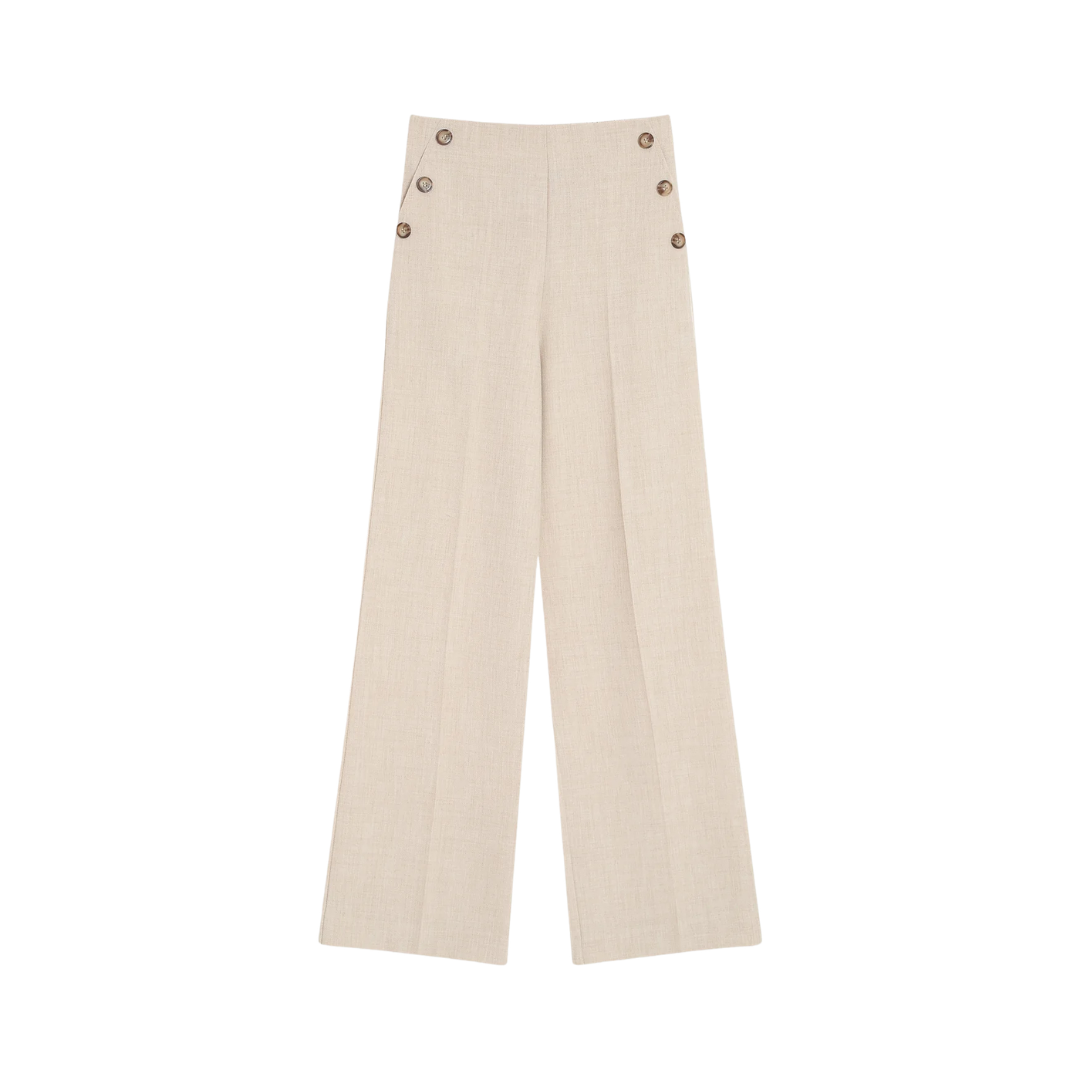 1GM0329-028 [GRACE & MILA] Straight Tailored Trousers Sable Valigny #SS2613040 (C-EU-E)