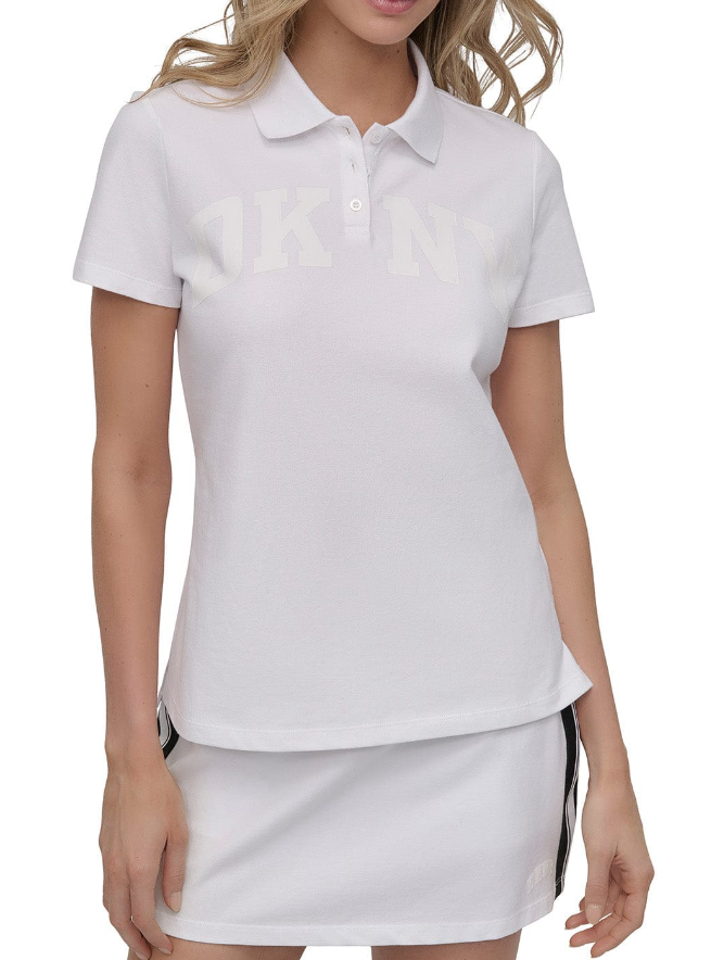 [S] DKNY WHITE WOMEN'S POLO SHIRT, DJ4W2030-IVY [FINAL SALE] (SD1560)