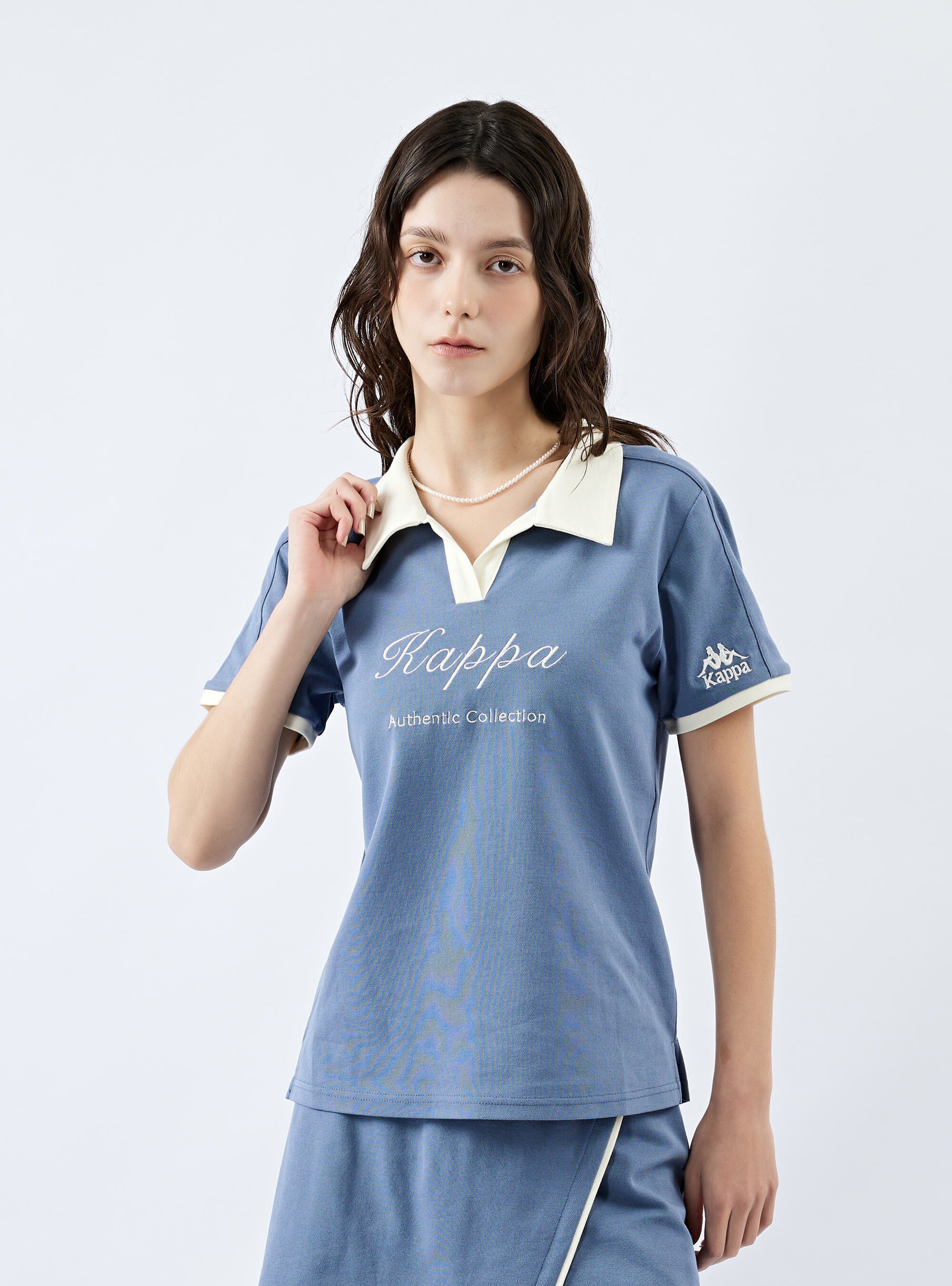 女款 小V領涼感修身短袖POLO衫