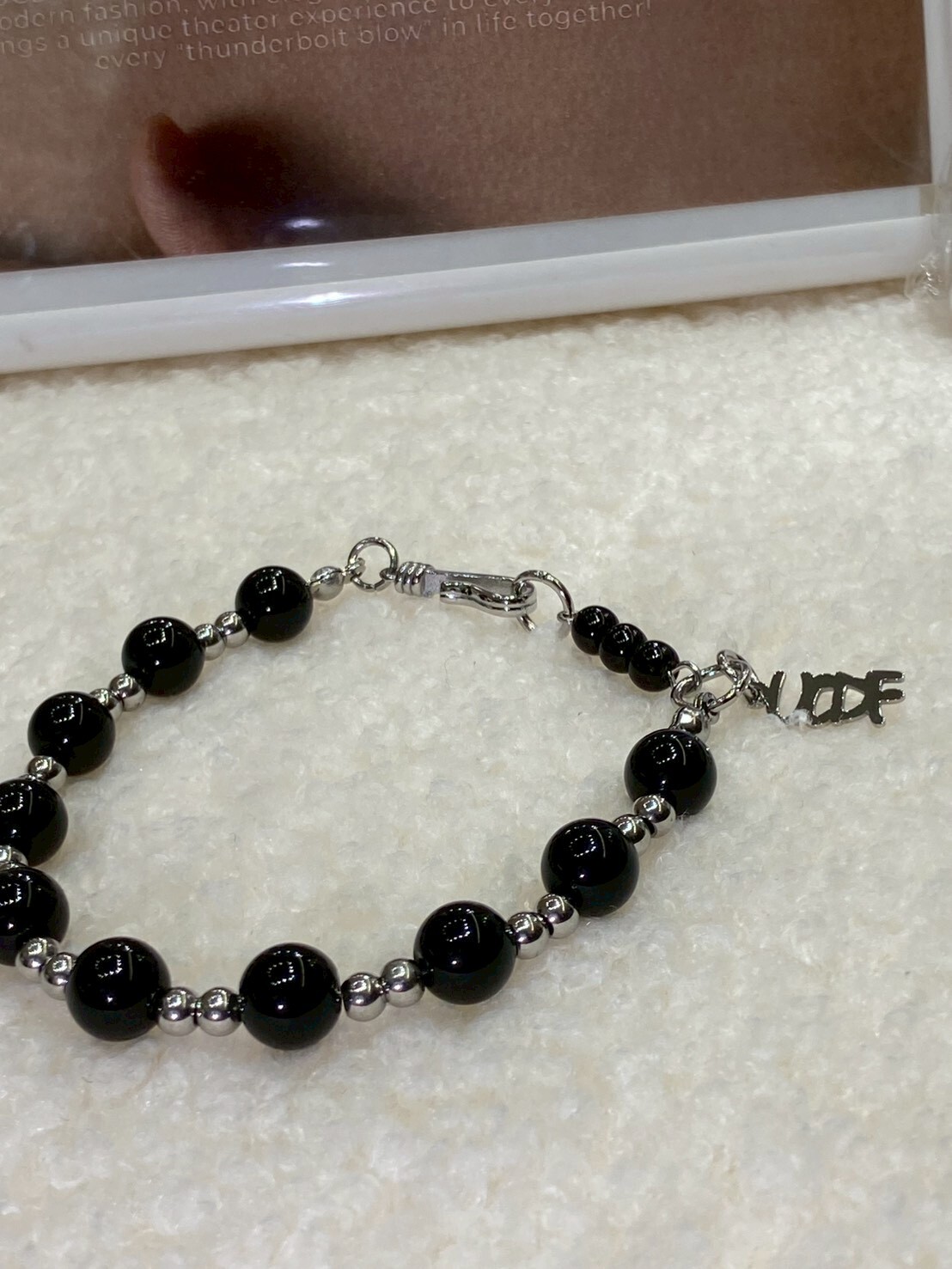 UCDF 小鋼珠 珍珠 拼接 手鏈 黑 UCB016