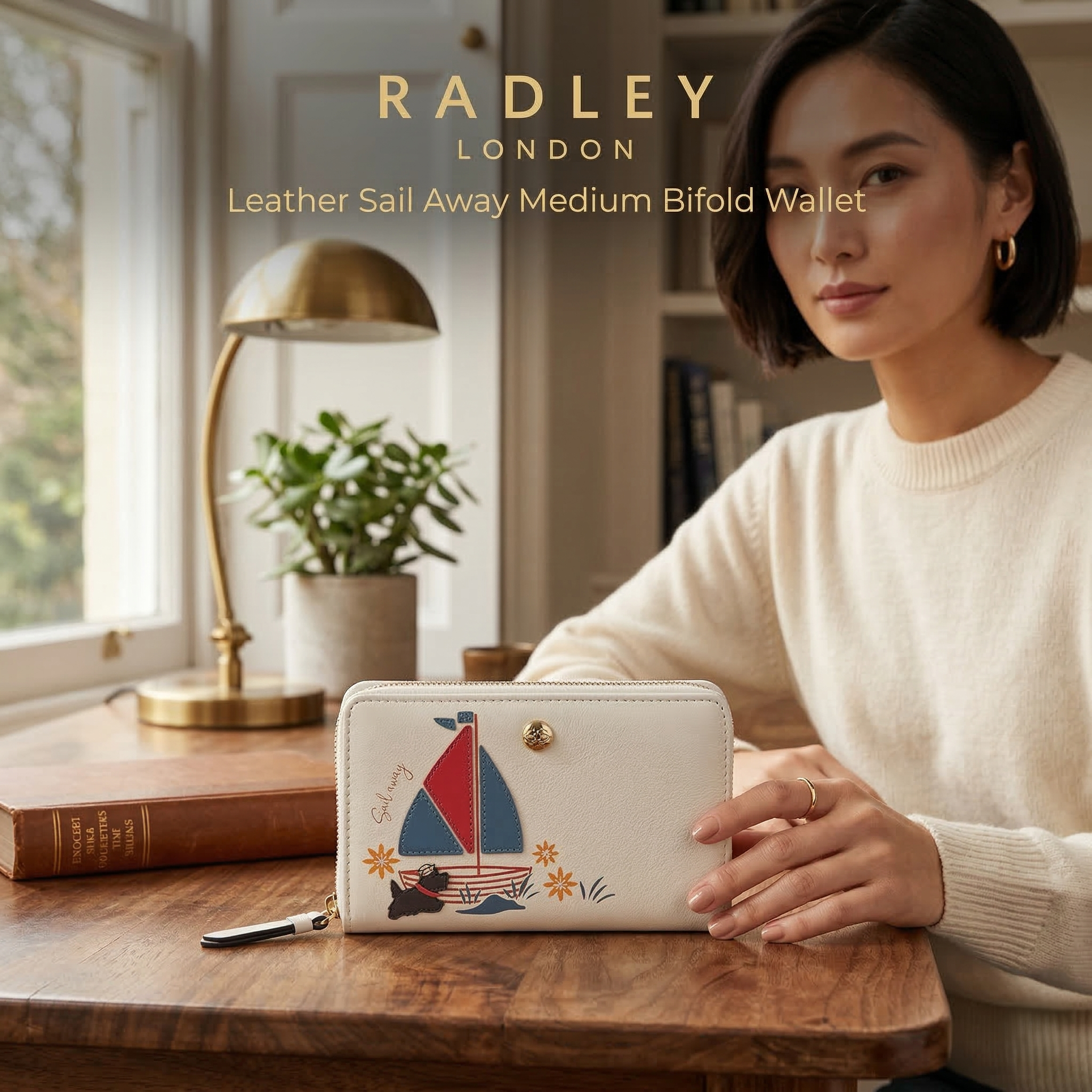 【預購】K031761  Radley London Sail Away 系列皮革中型對摺短夾