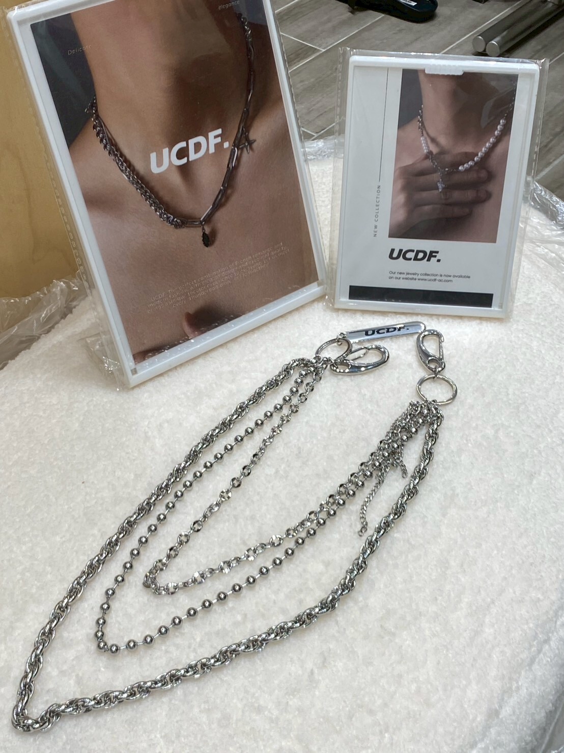 UCDF 雙層鋼珠 拼接 鍊條 褲鏈 銀 UCC007