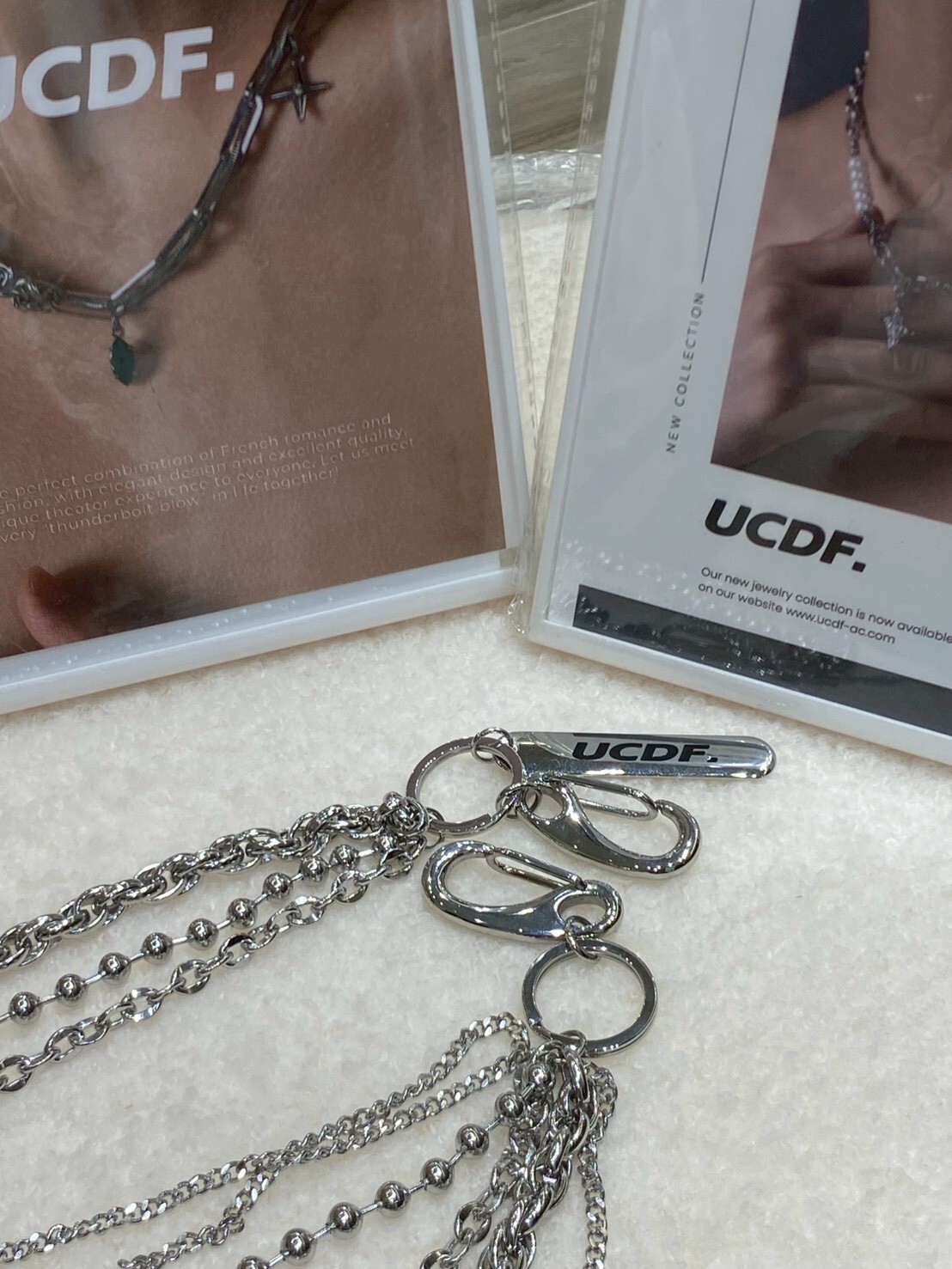 UCDF 雙層鋼珠 拼接 鍊條 褲鏈 銀 UCC007