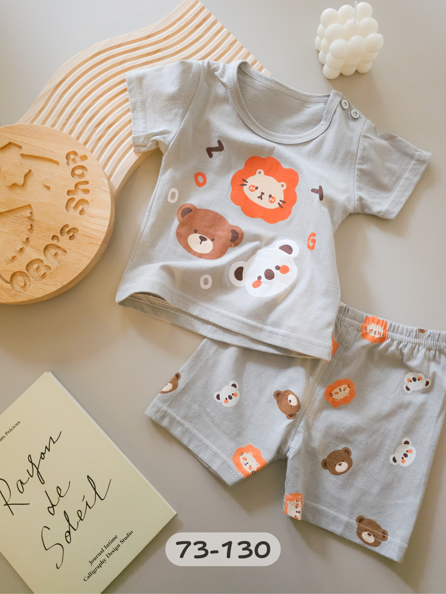 灰色小動物 短袖居家套裝