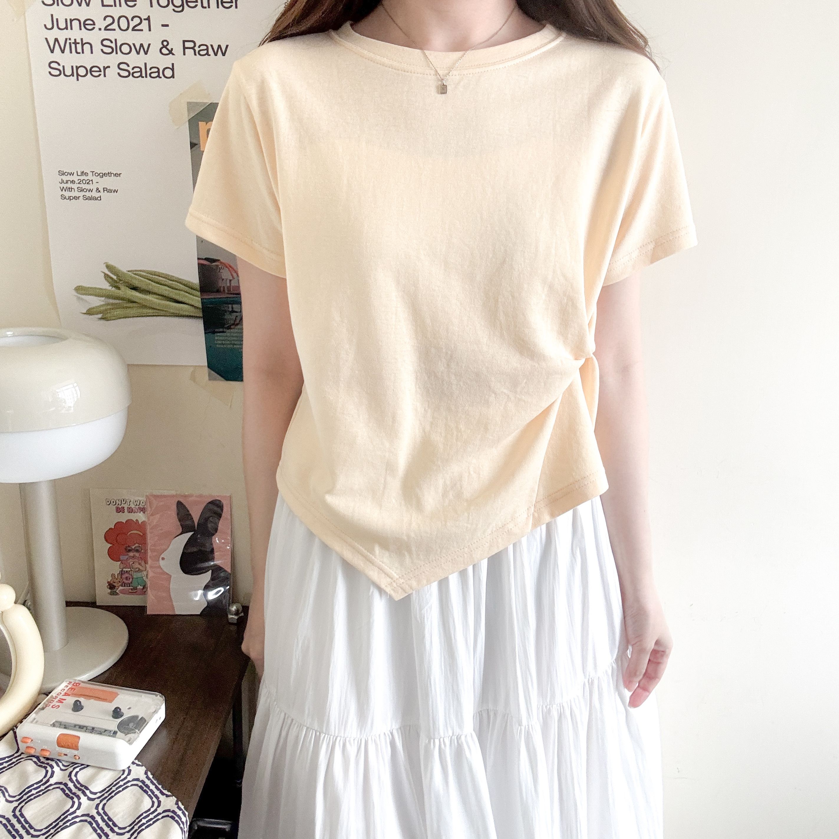 不規則紐結棉tee