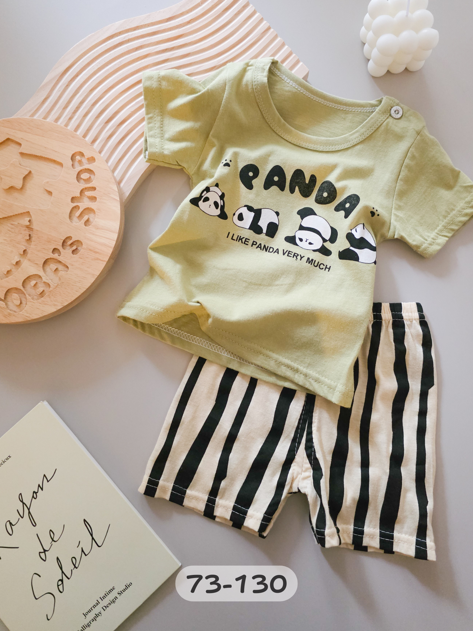 黑綠熊貓 短袖居家套裝