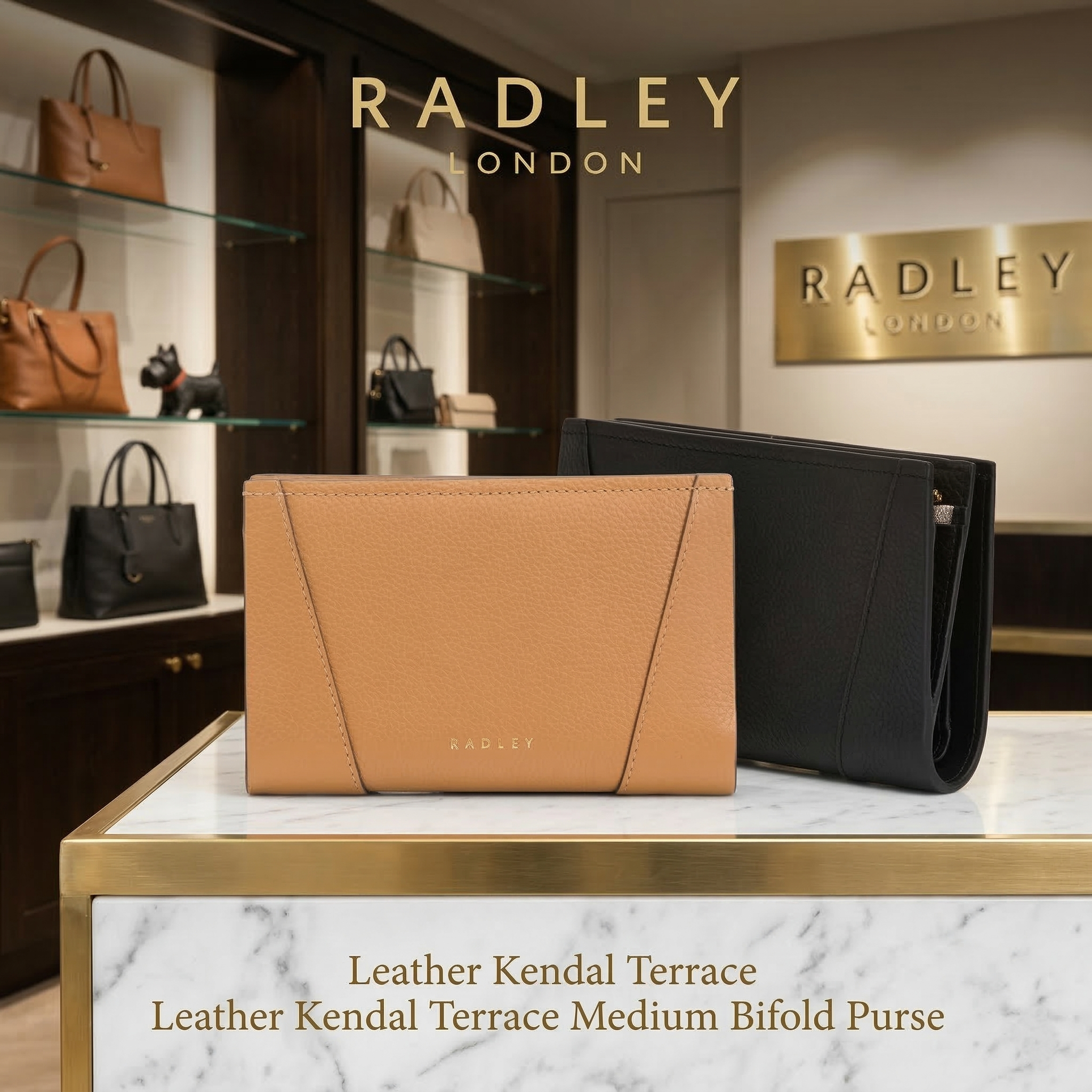 【預購】K031762 Radley London Kendal Terrace 皮革中型對摺短夾