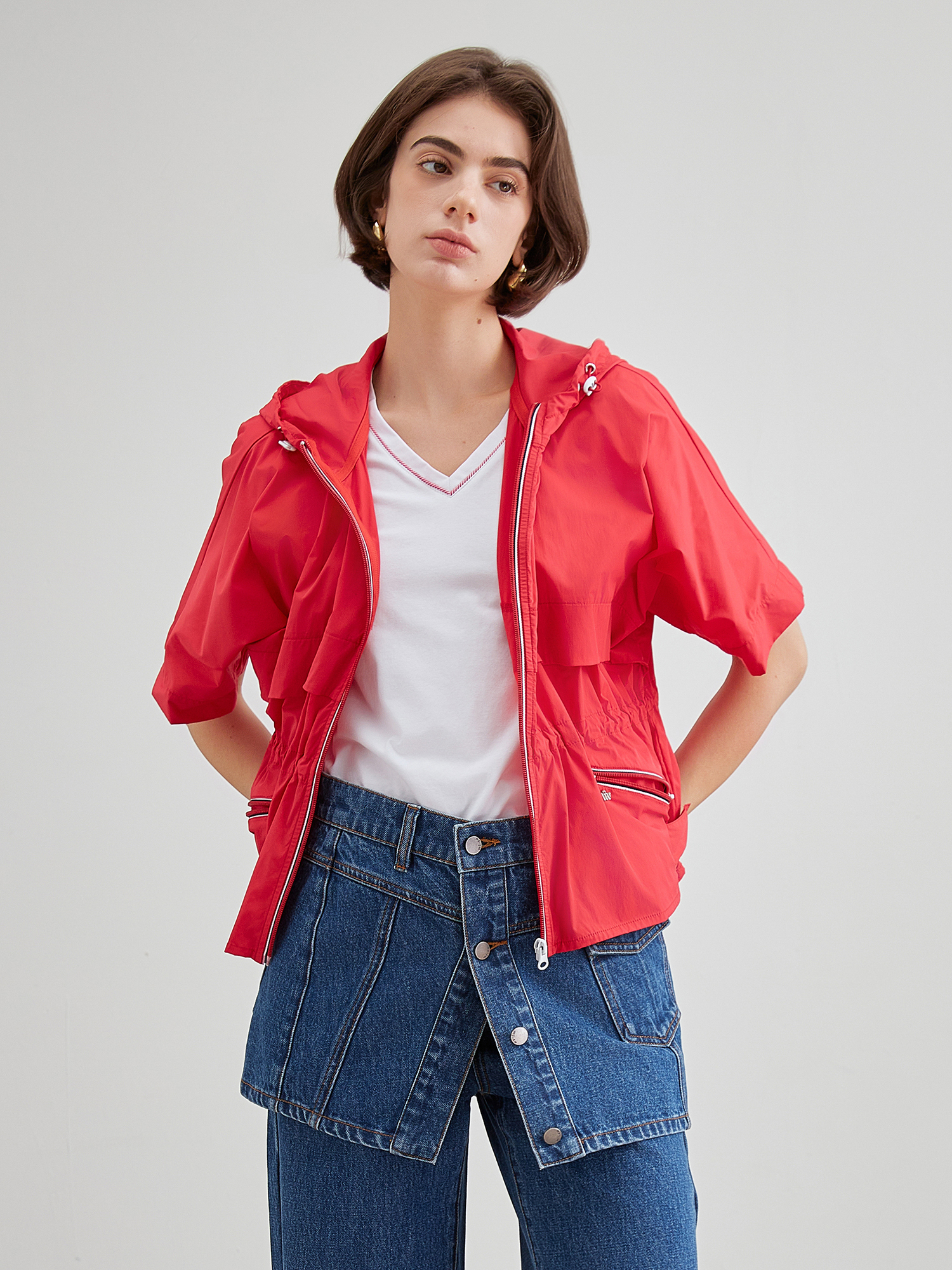 mi-tu蝙蝠袖風衣外套