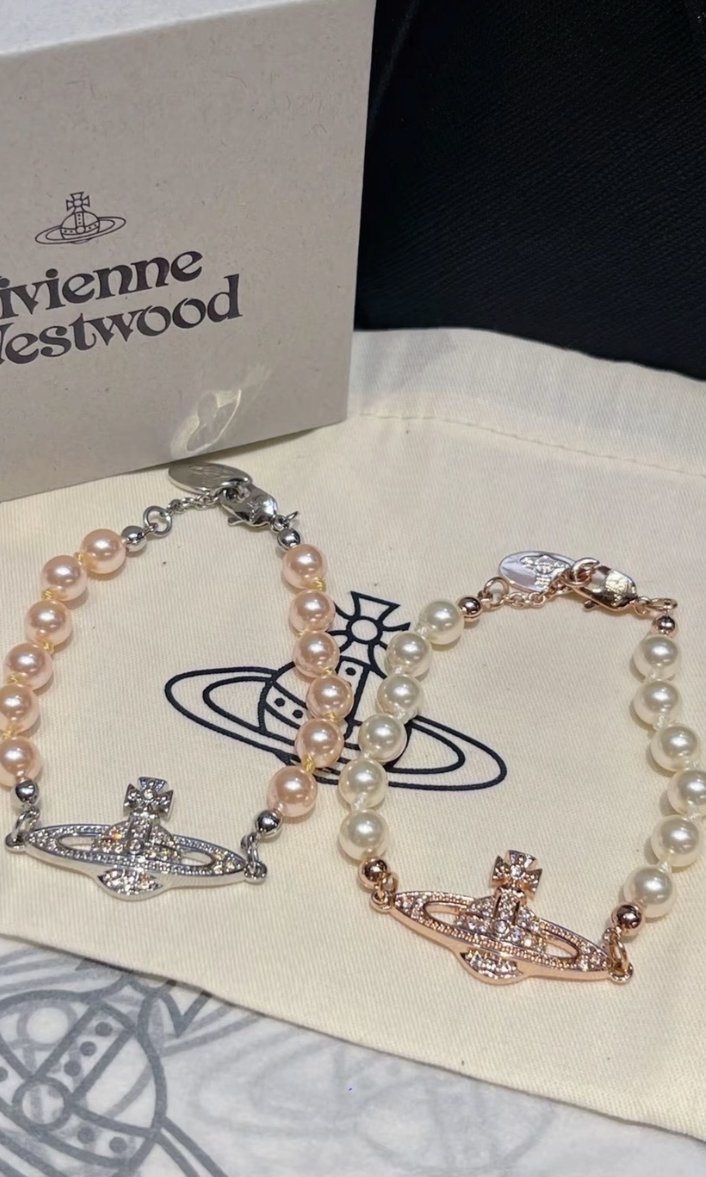【2色入】Vivienne Westwood Mini Bas Relief系列 珍珠手鍊