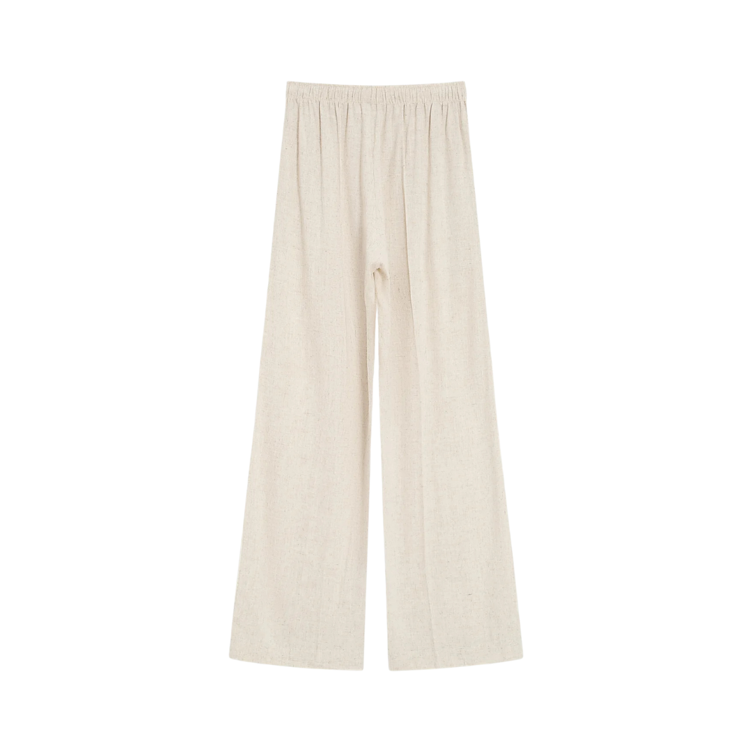 1GM0329-030 [GRACE & MILA] Wide-Leg Linen Pants Sable Raven #SS2613034 (C-EU-E)
