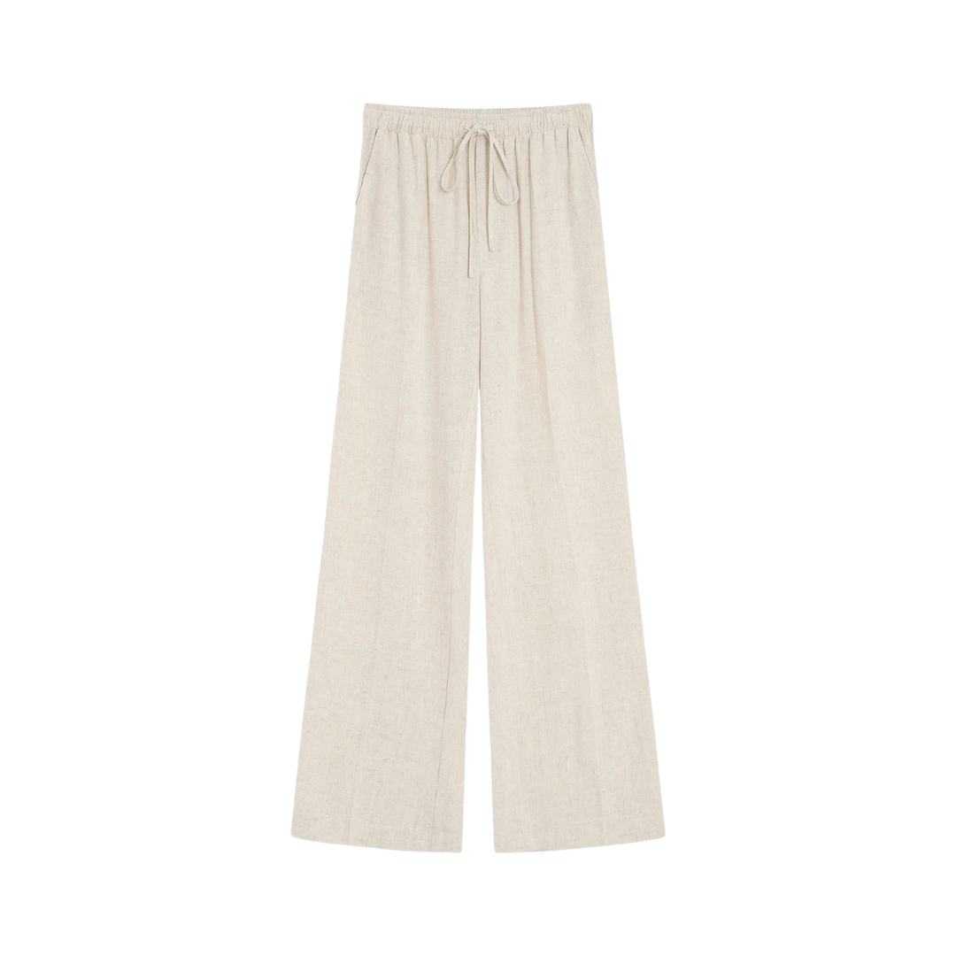 1GM0329-030 [GRACE & MILA] Wide-Leg Linen Pants Sable Raven #SS2613034 (C-EU-E)