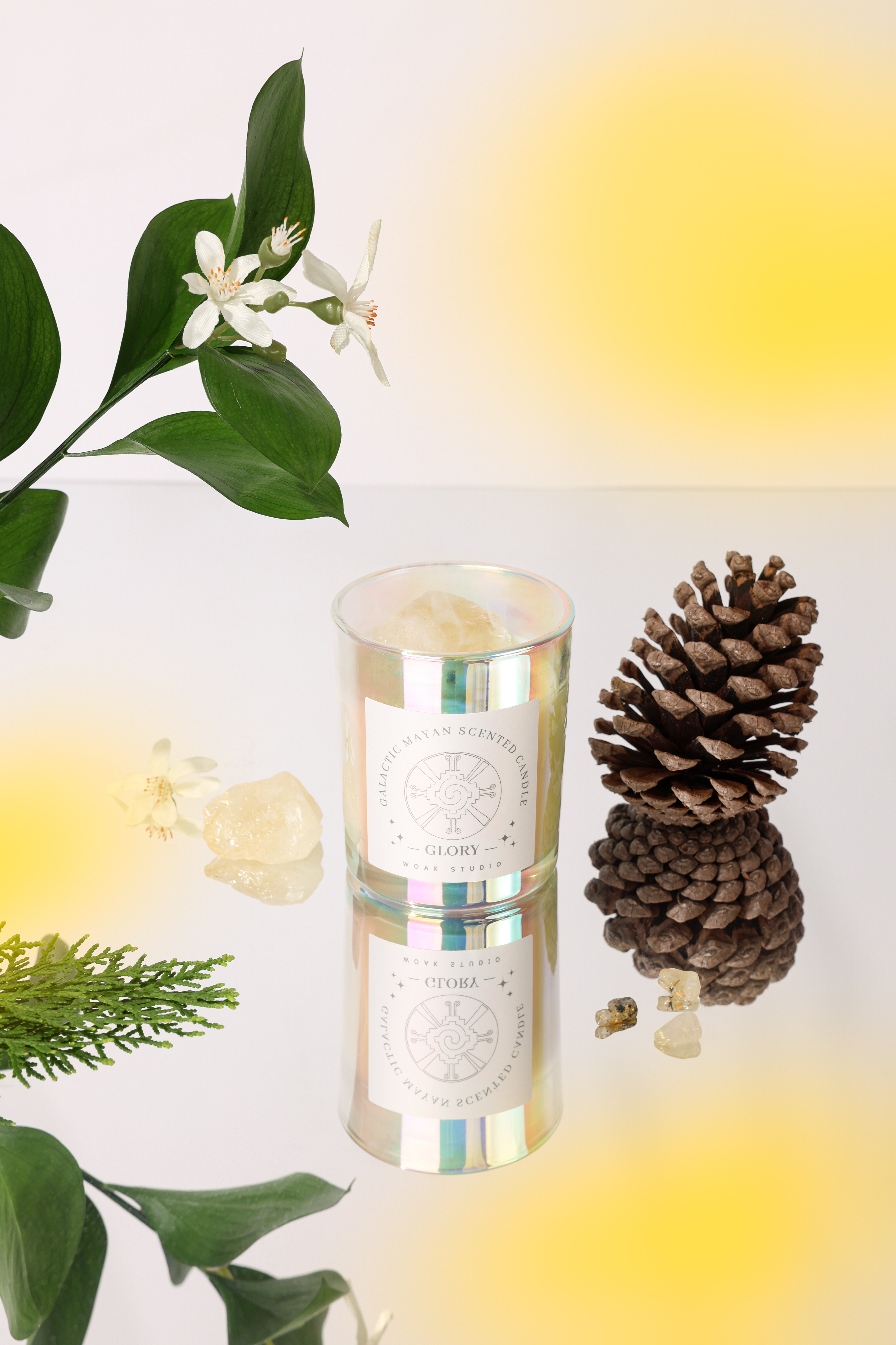 純精油｜水晶蠟燭 （光耀金）