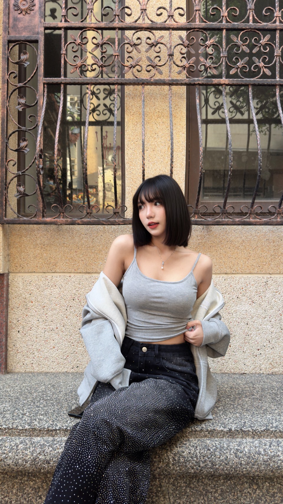 細肩帶帶胸墊百搭背心