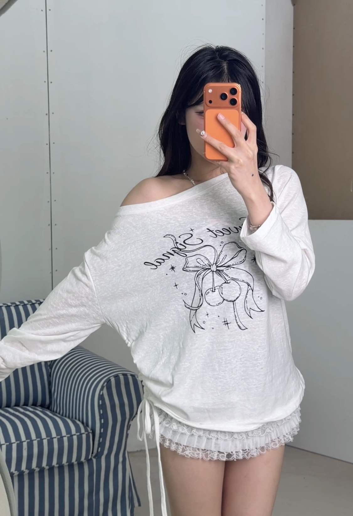《少女心爆棚》甜美簡約可愛櫻桃蝴蝶結防曬罩衫🍒