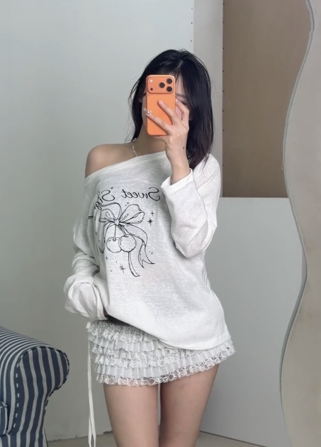 《少女心爆棚》甜美簡約可愛櫻桃蝴蝶結防曬罩衫🍒