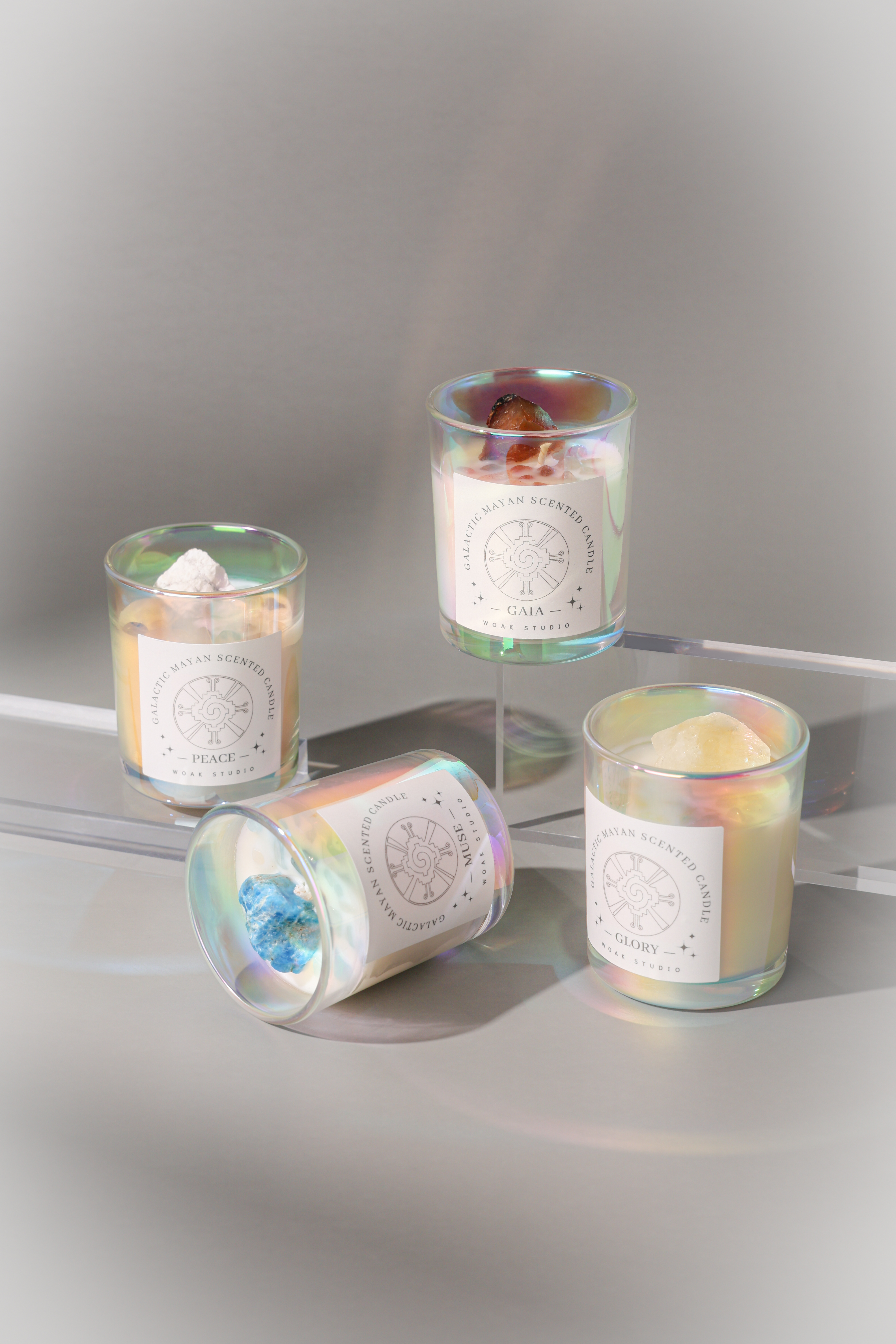 純精油｜水晶蠟燭 四色組