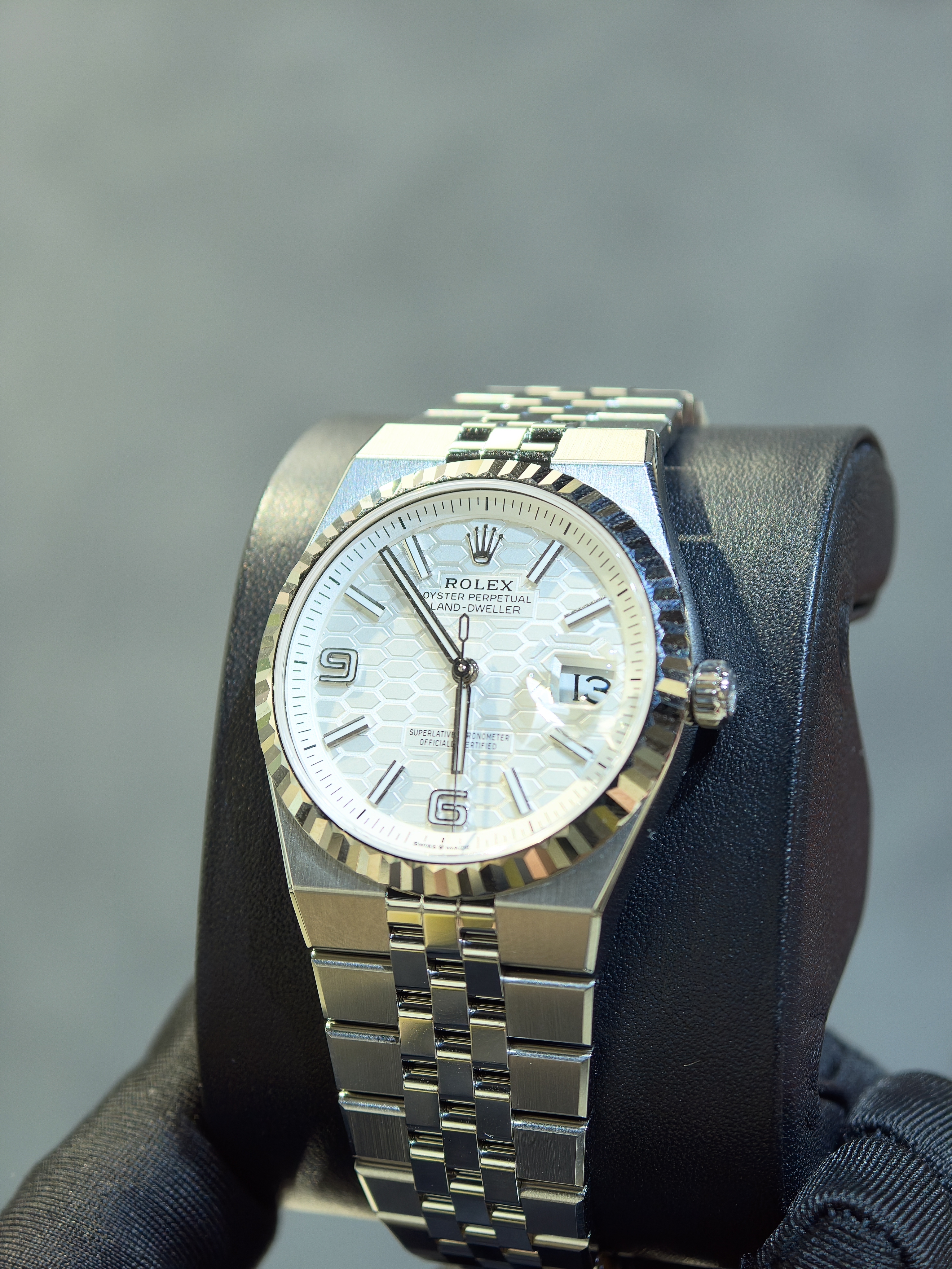 BRAND NEW ROLEX 127234 LAND-DWELLER 36 WHITE DIAL WHITE GOLD OYSTER STEEL 36MM  m127234-0001
