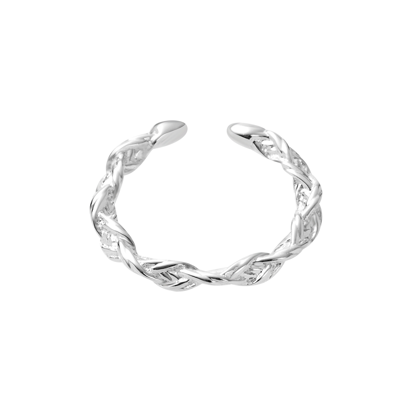 純銀,編織,麻花,戒指,平價飾品