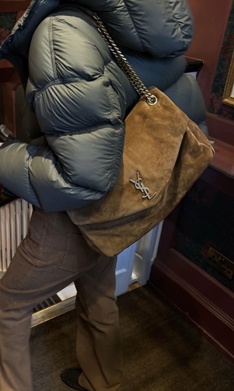 YSL Calypso信封包 焦糖干邑色(絨面)