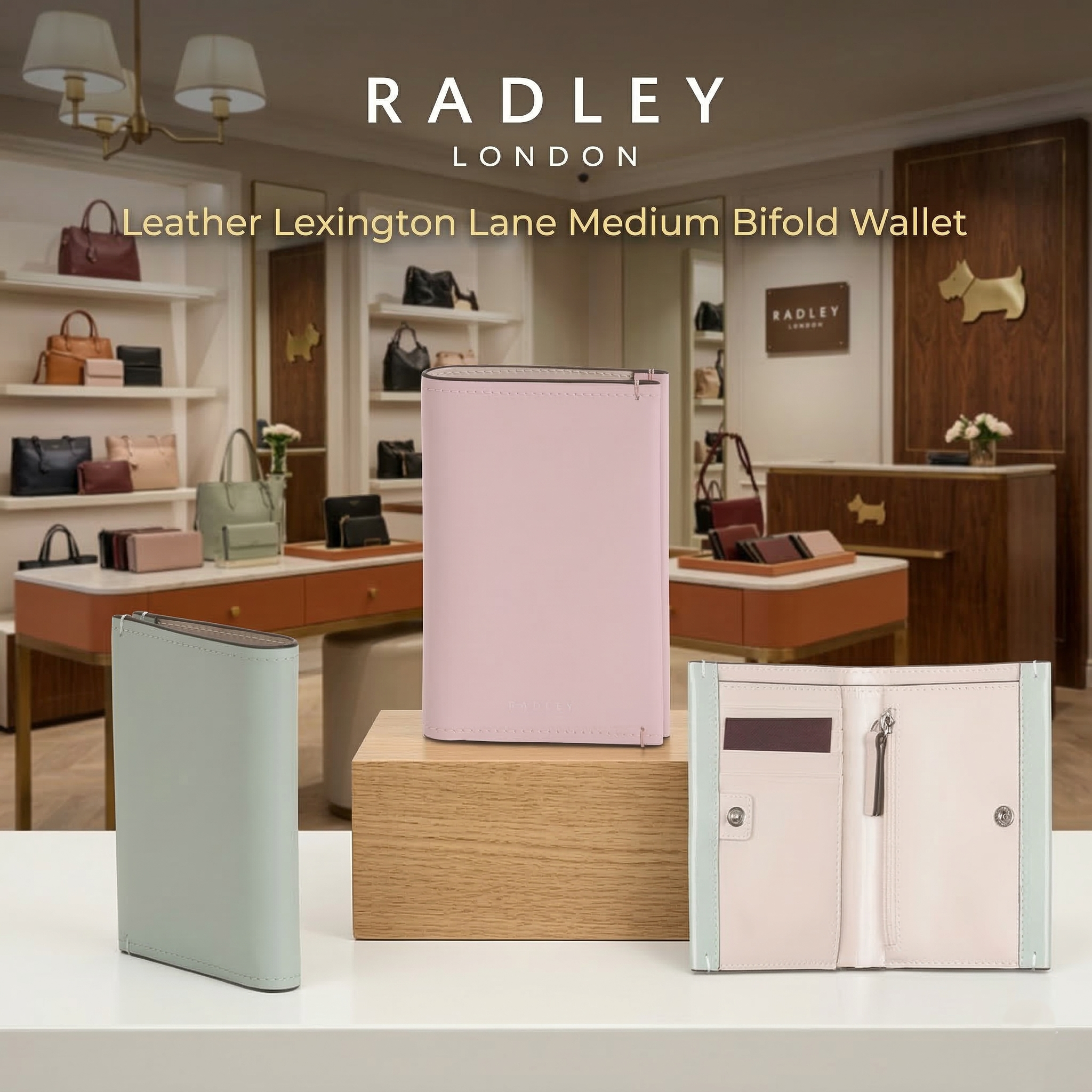 【預購】K031763 Radley London Lexington Lane 皮革中型對摺短夾