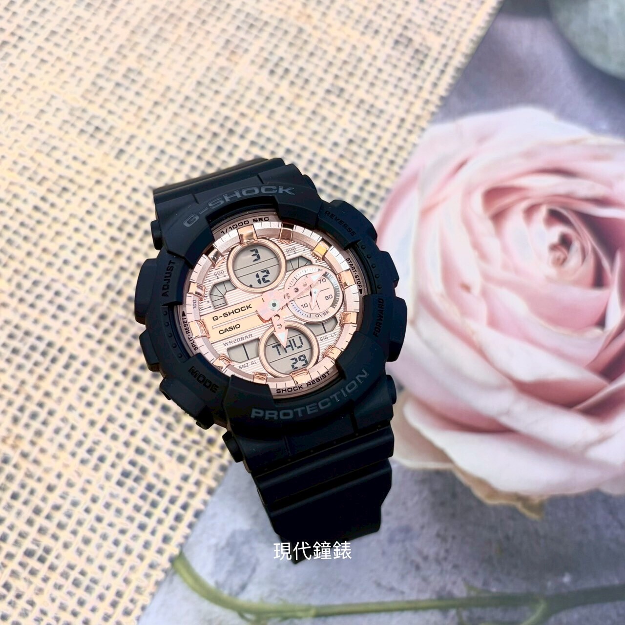 【G-SHOCK】GMA玫瑰金色調GMA-S140PG-1A 45.9mm現代鐘錶
