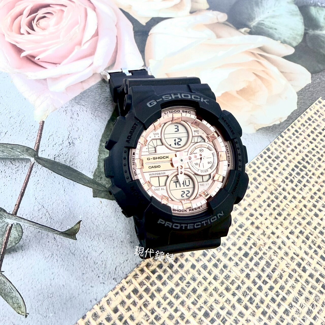 【G-SHOCK】GMA玫瑰金色調GMA-S140PG-1A 45.9mm現代鐘錶