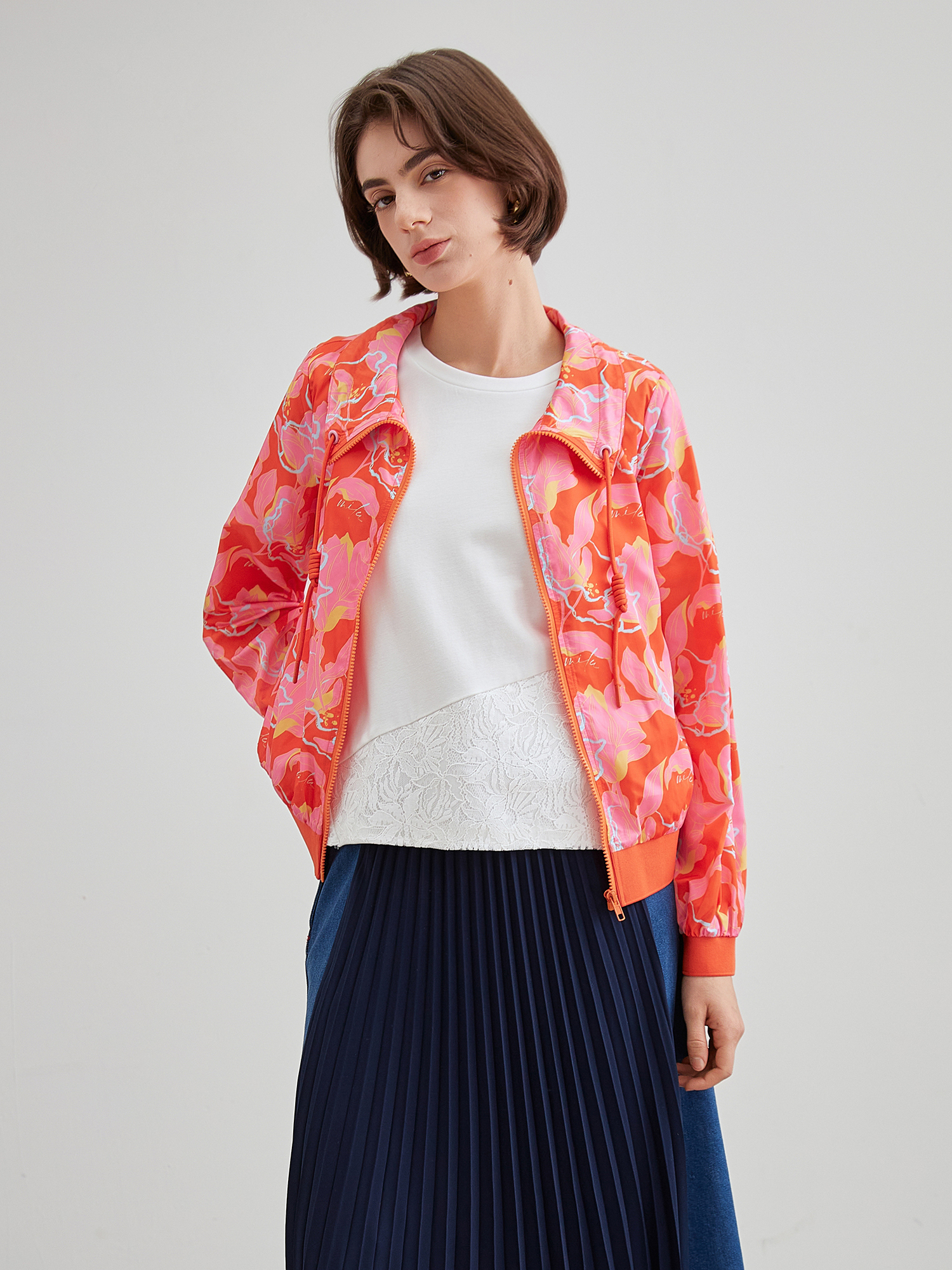 mi-tu原創印花風衣外套