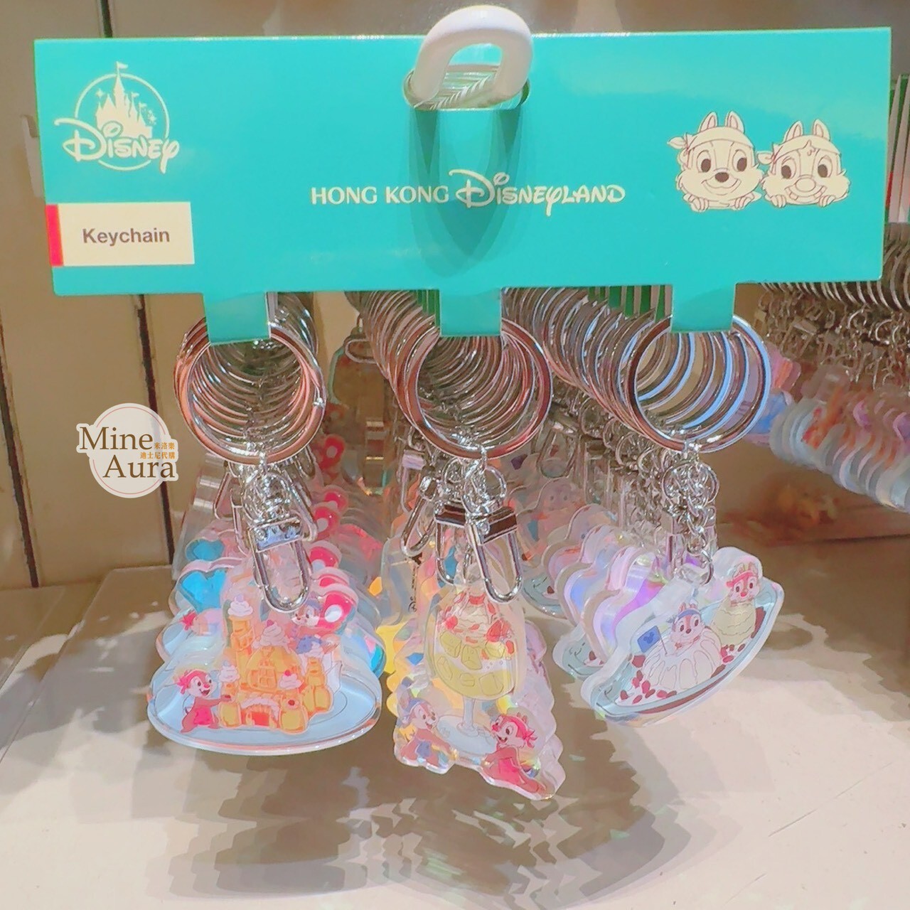 港式美食系列 奇奇蒂蒂 Chip 'n Dale 鑰匙圈 吊飾 3入組 -香港迪士尼樂園