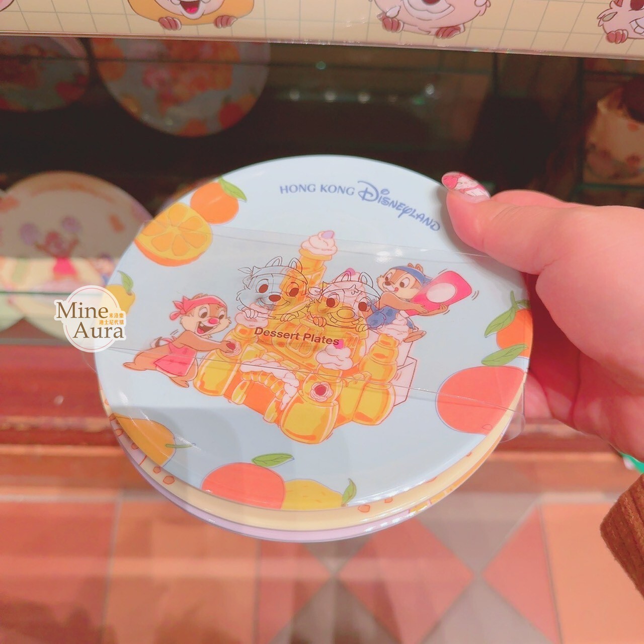 港式美食系列 奇奇蒂蒂 Chip 'n Dale 圖案 餐盤 四件組 餐具 -香港迪士尼樂園