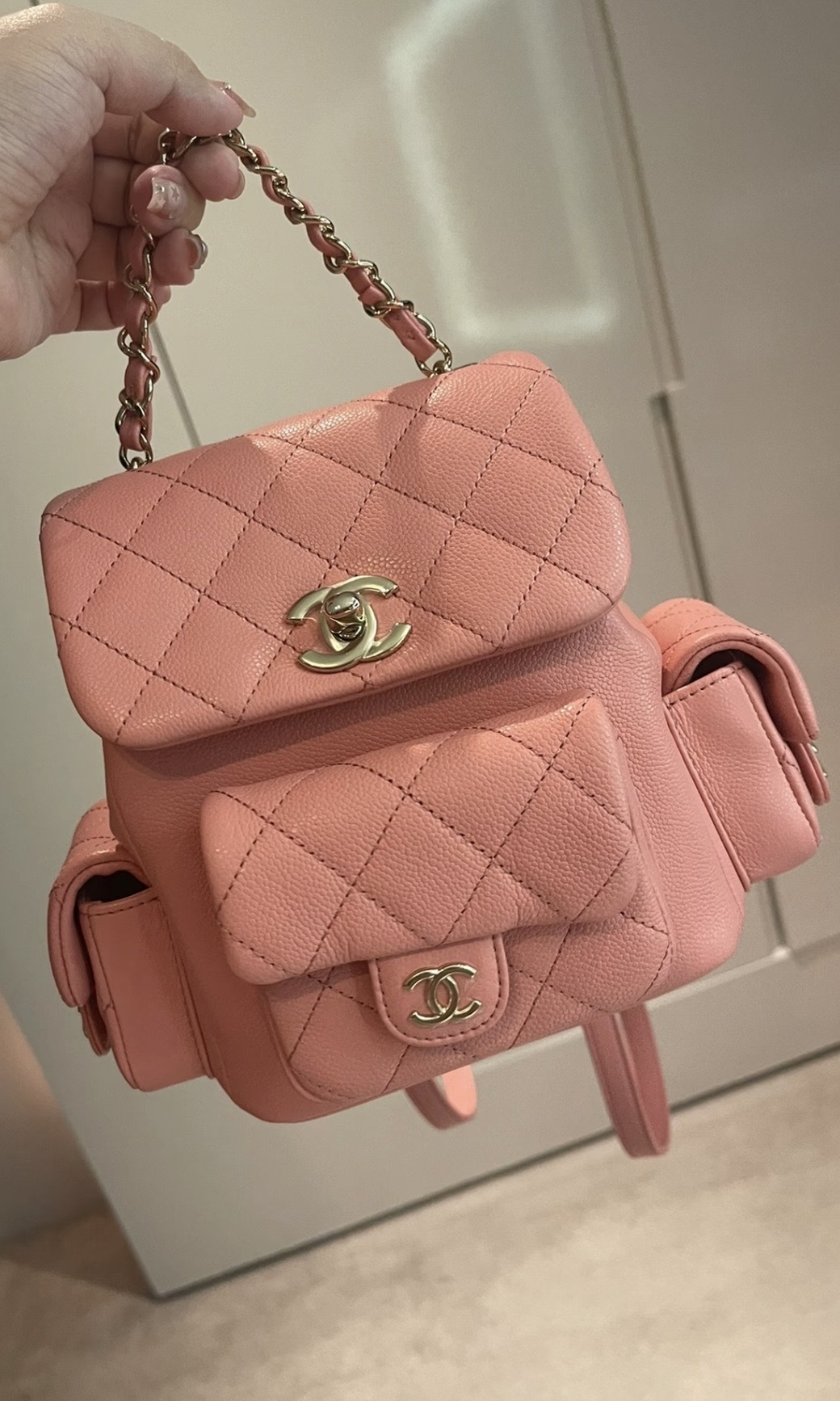 Chanel Duma 25S背囊 櫻花粉
