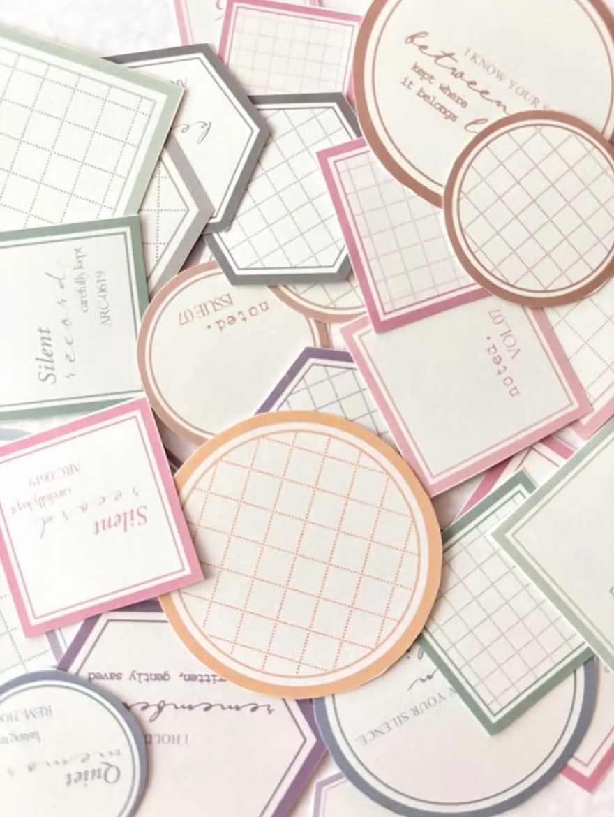 韓國 ggaggong． 碎形圖案 便箋紙包 圓形/方形/六角形