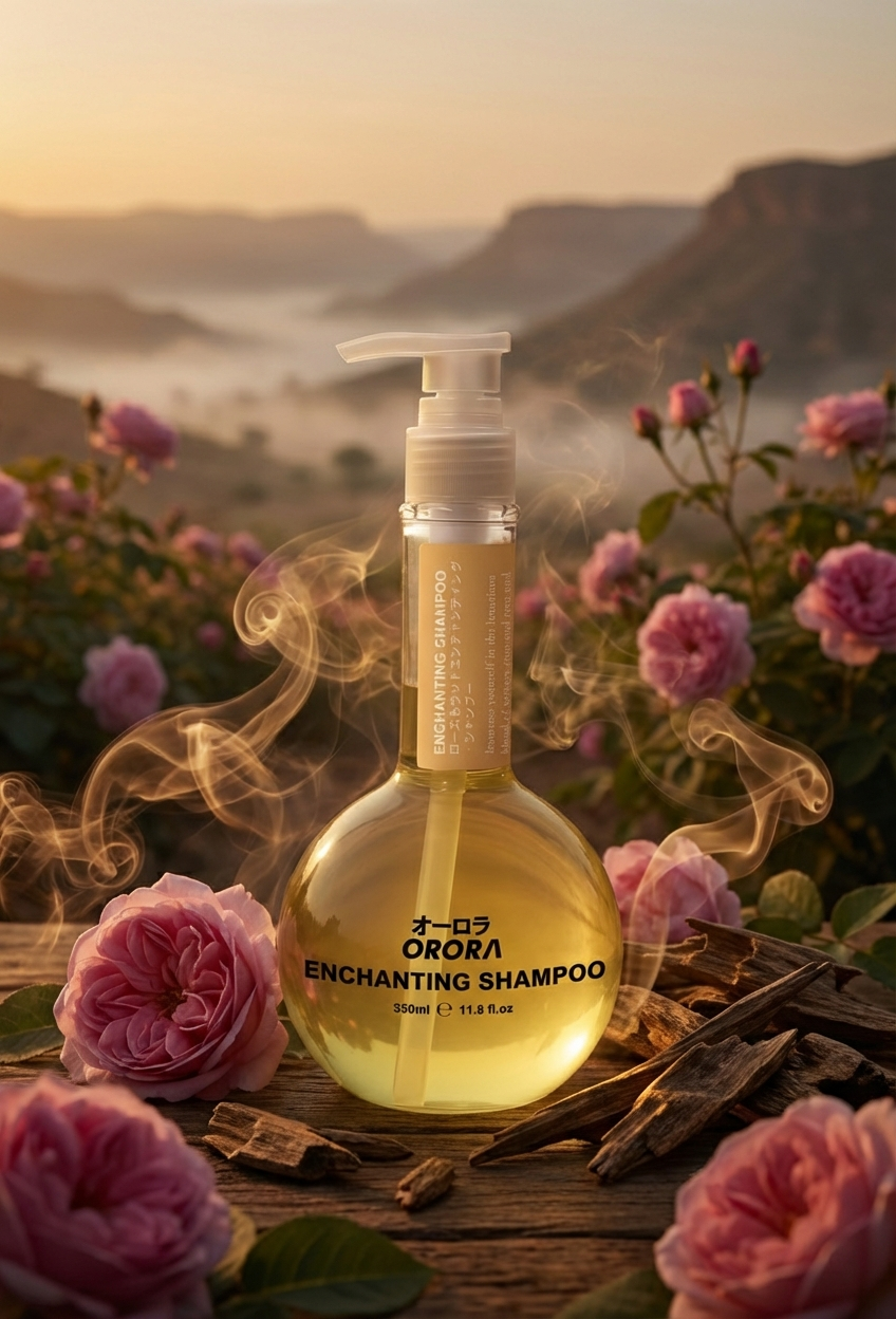 (C) 醞玫烏木淨屑洗髮乳 350ml (絲絨玫瑰與烏木香) - 環遊世界旅行香氣洗護系列 - 日本ORORA #2704OR