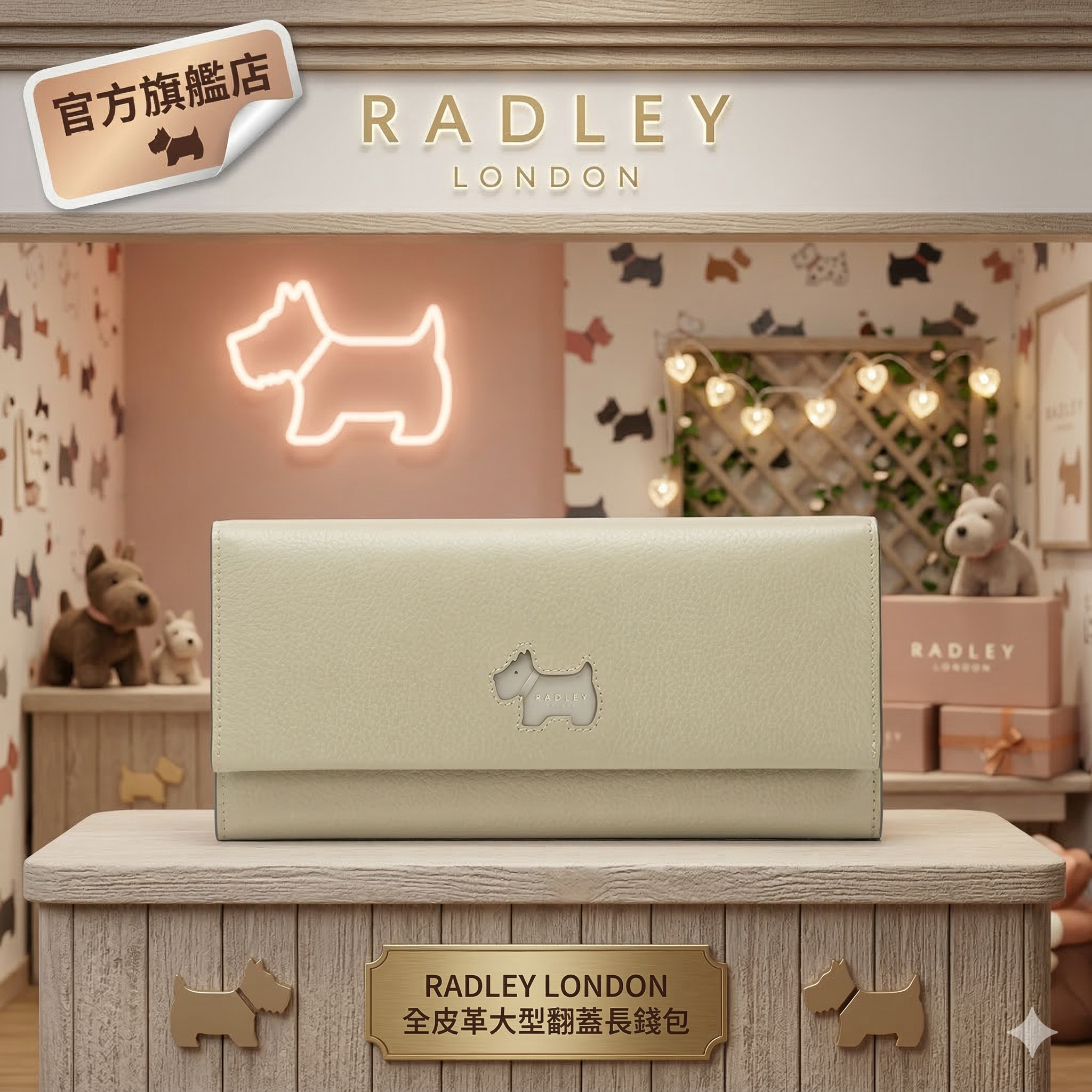 【預購】RADLEY LONDON H031723 全皮革大型翻蓋長錢包