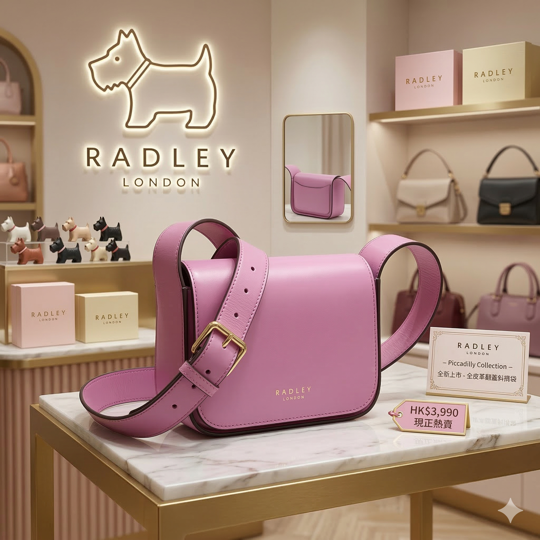 【預購】RADLEY LONDON H031730 全皮革翻蓋斜揹袋