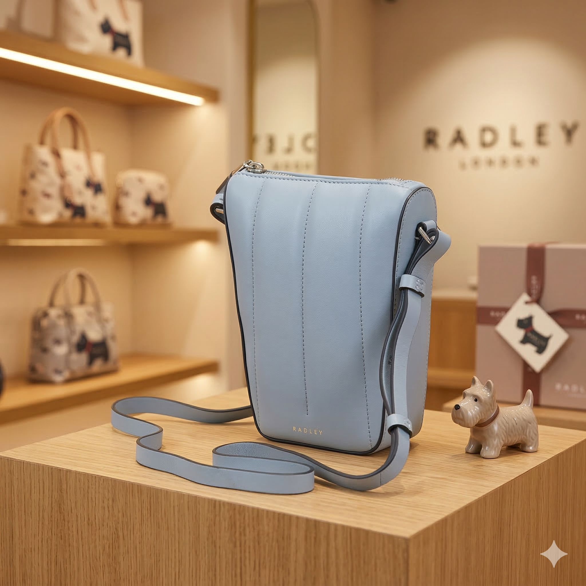 【預購】K031766 Radley London Oak Street 絎縫皮革中型手機斜揹包