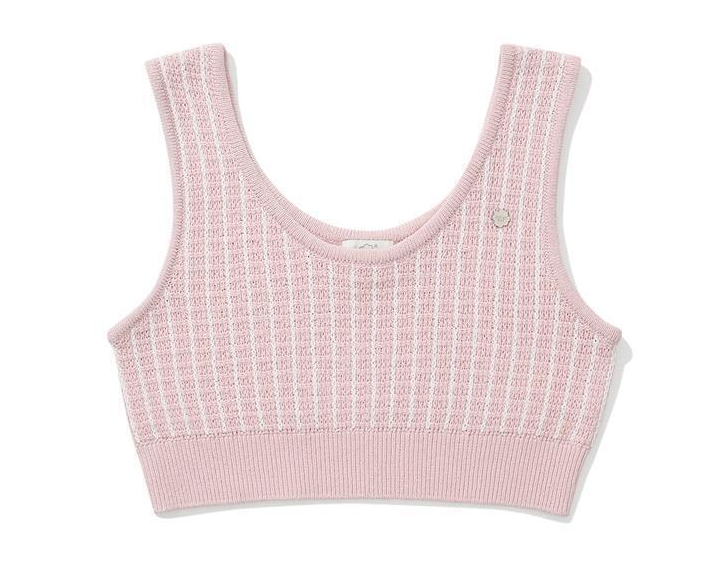 [S] COVERNAT WOMENS BUSTIER KNIT VEST,LIGHT PINK, CO2401KT76LP (SCN73)