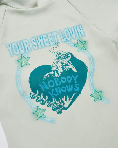 LUSIVE WORKSHOP YOUR SWEET LOVIN HOODED TEE (淺綠)