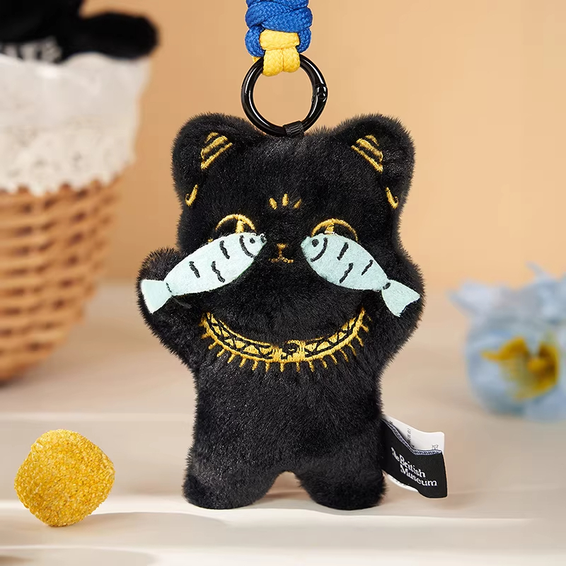 大英博物館｜巴斯特系列館｜可愛萌貓摸魚毛絨香氛掛件