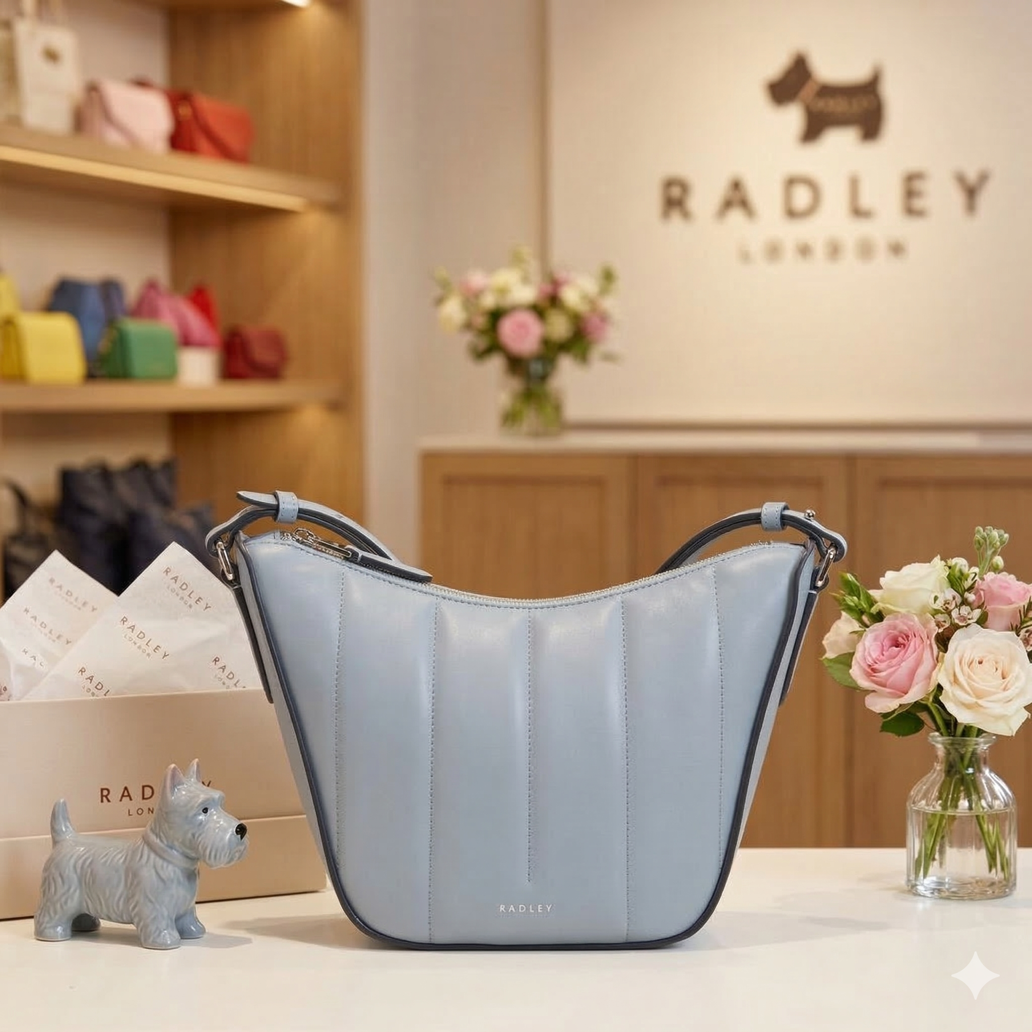 【預購】RADLEY LONDON H031732 絎縫全皮革斜揹袋
