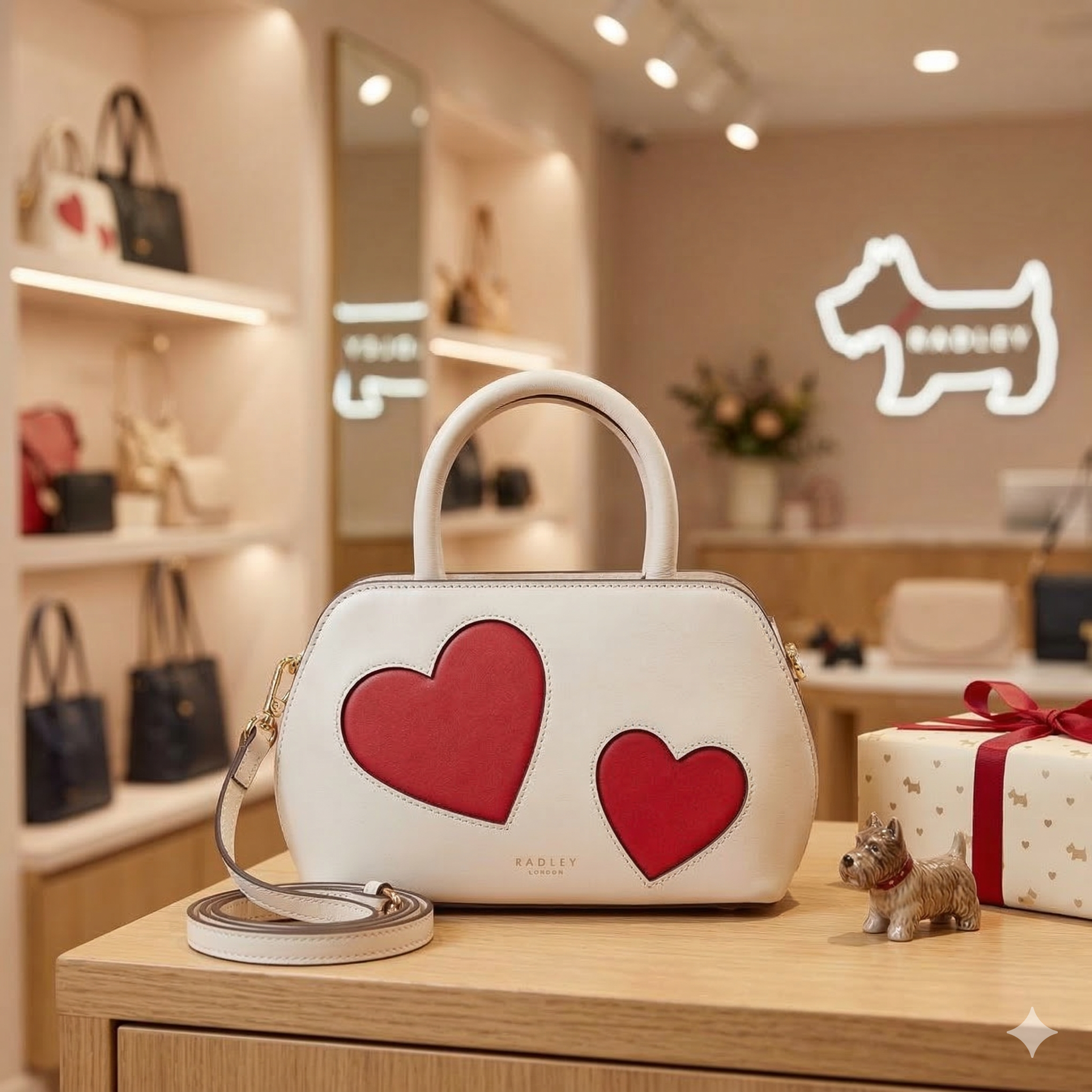 【預購】RADLEY LONDON H031733 全皮革心形手提/斜揹兩用袋