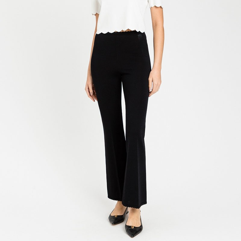 1TS0319-137 [TWINSET] Low Knit Scalloped Pants Black #261TP3375 (C-EU-E)